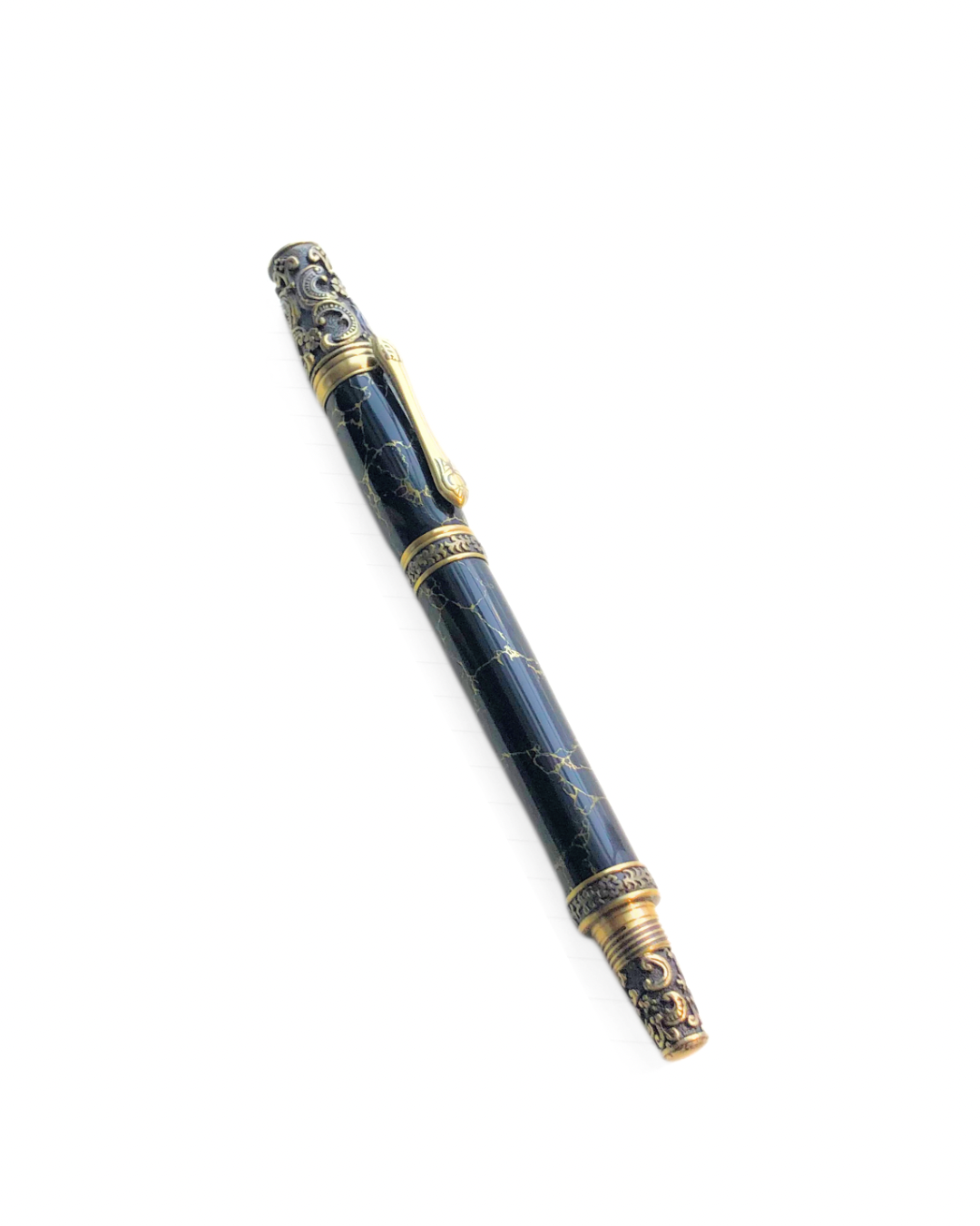 Handmade Black & Gold Marble Fountain Pen - Aspden & Co Limited Liability Company