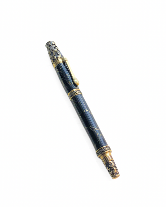 Handmade Black & Gold Marble Fountain Pen - Aspden & Co Limited Liability Company