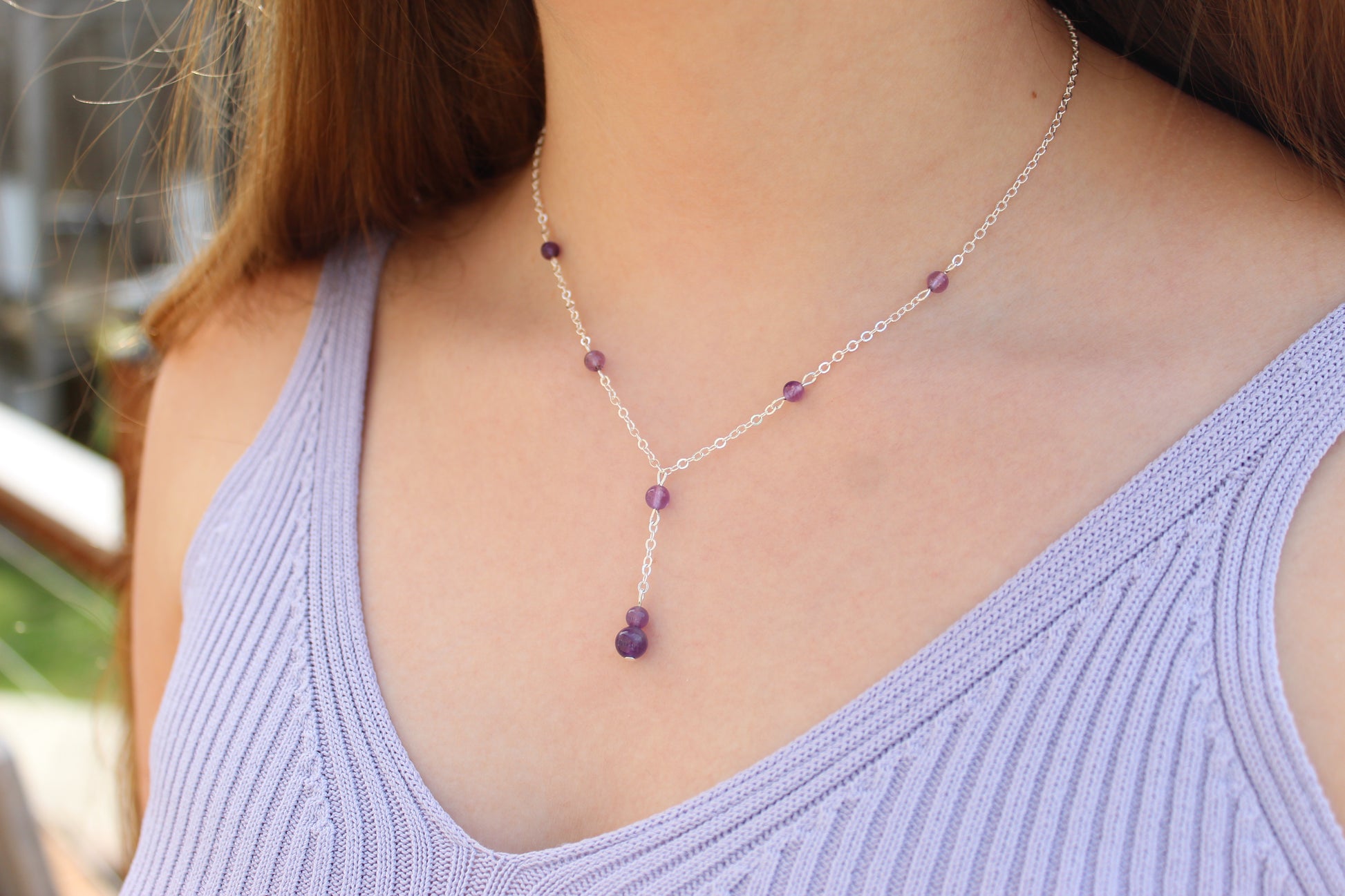 Silver Plated Y Drop Necklace - Aspden & Co Limited Liability Company