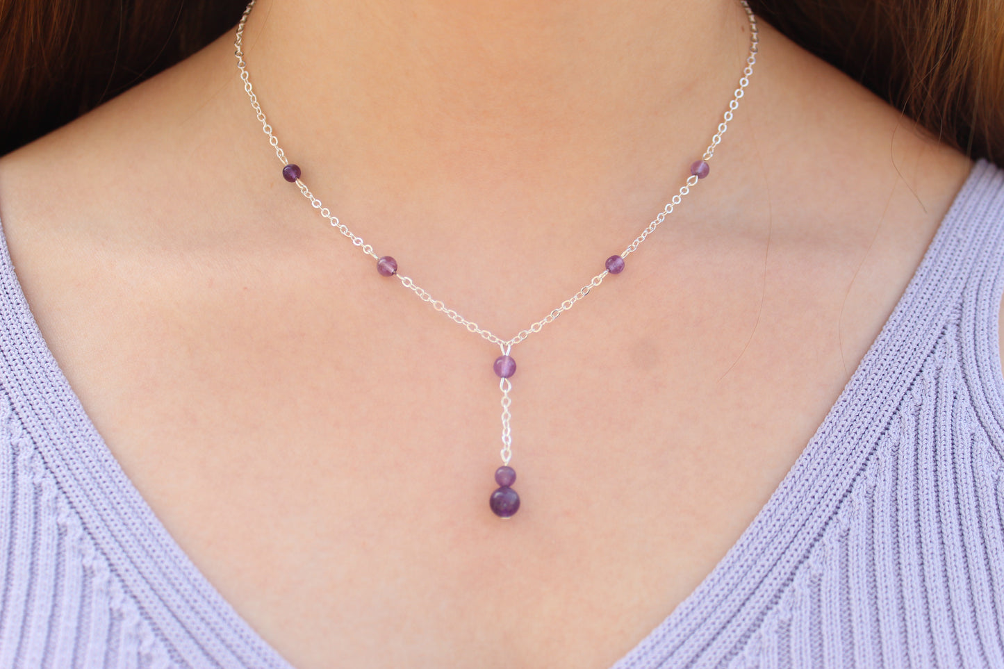 Silver Plated Y Drop Necklace - Aspden & Co Limited Liability Company