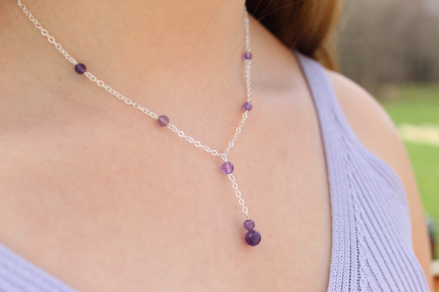 Silver Plated Y Drop Necklace - Aspden & Co Limited Liability Company