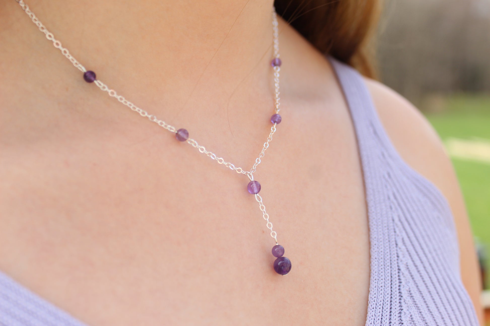 Silver Plated Y Drop Necklace - Aspden & Co Limited Liability Company