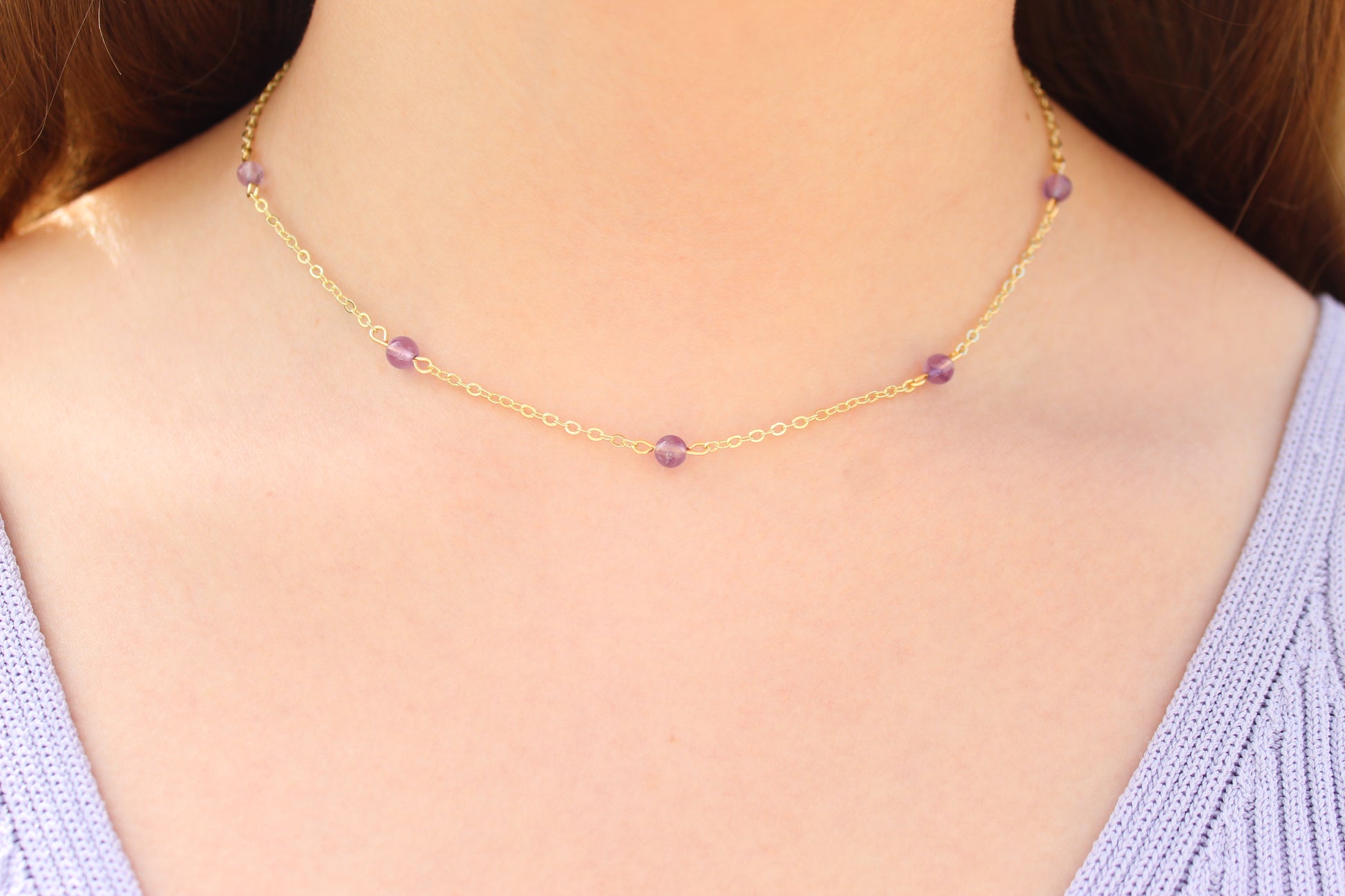 14k Gold Plated Beaded Necklace - Aspden & Co Limited Liability Company