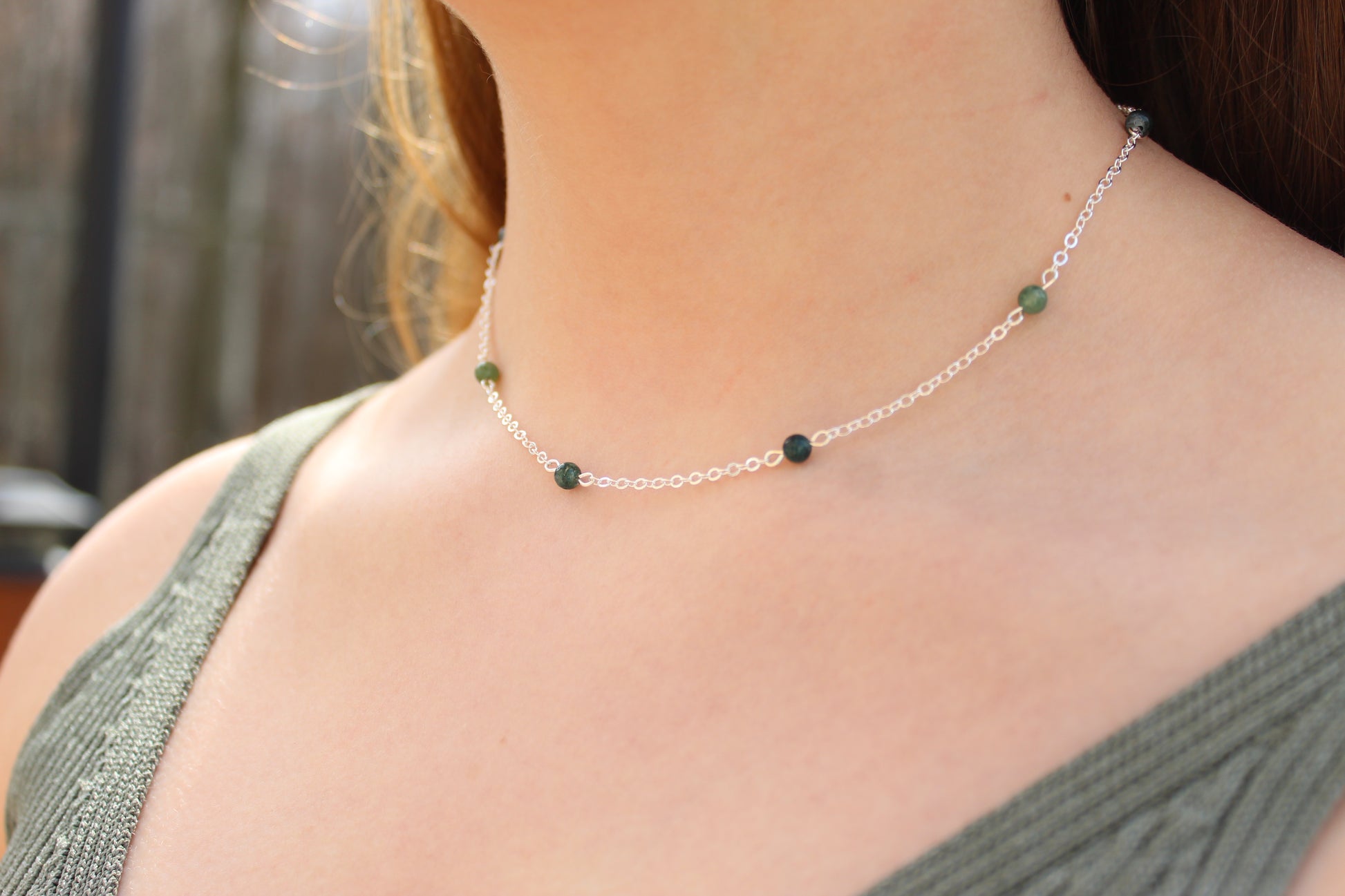 Silver Plated Beaded Necklace - Aspden & Co Limited Liability Company