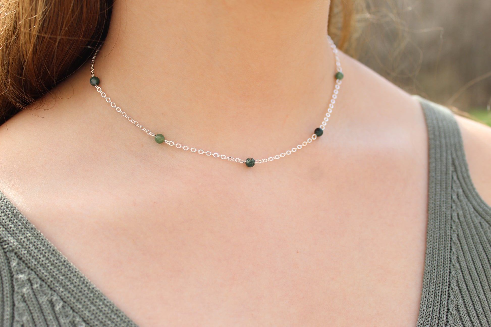 Silver Plated Beaded Necklace - Aspden & Co Limited Liability Company