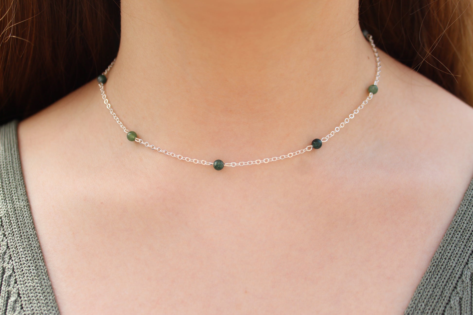 Silver Plated Beaded Necklace - Aspden & Co Limited Liability Company