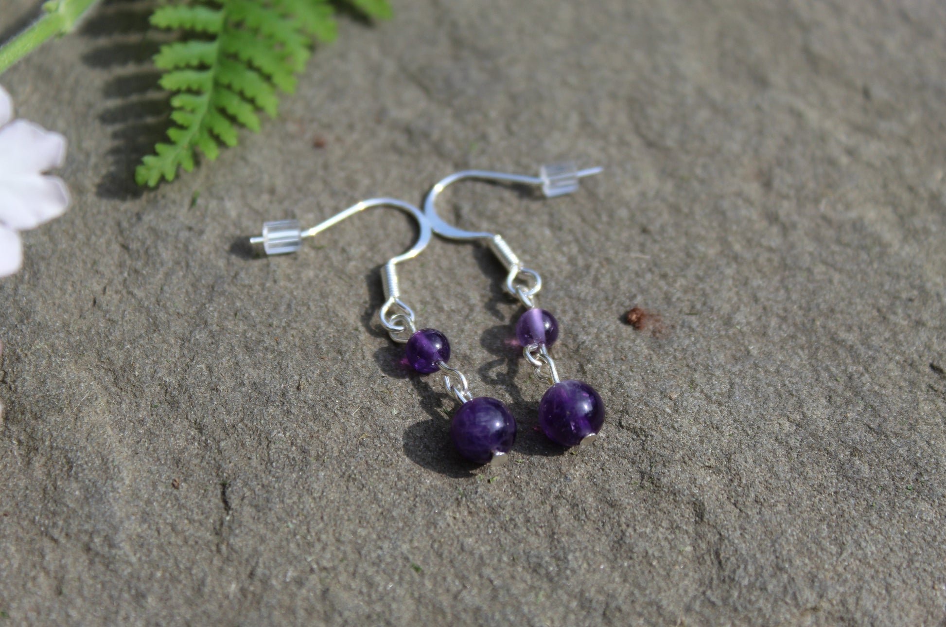 Silver Plated Amethyst Drop Earrings - Aspden & Co Limited Liability Company
