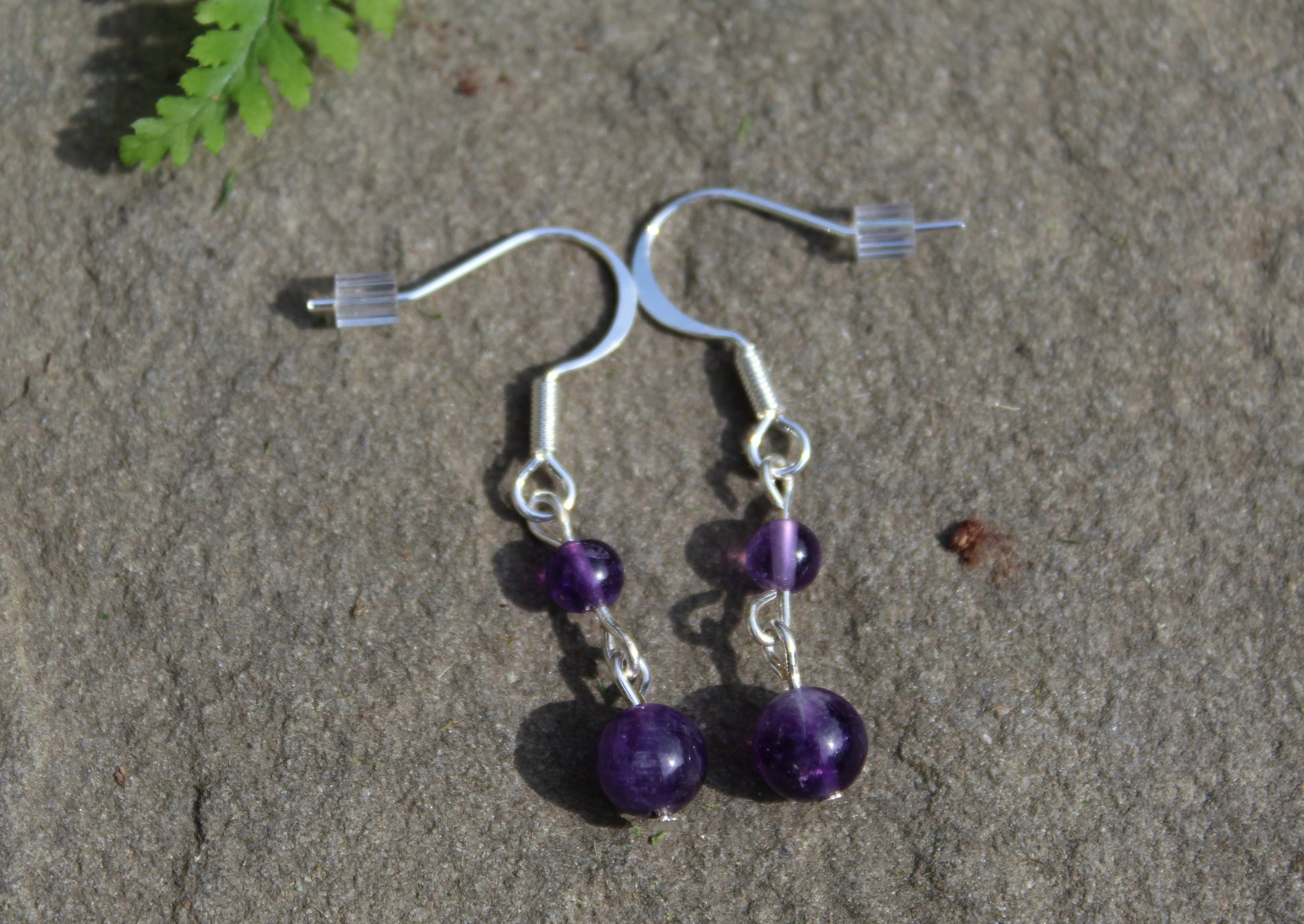 Silver Plated Amethyst Drop Earrings - Aspden & Co Limited Liability Company