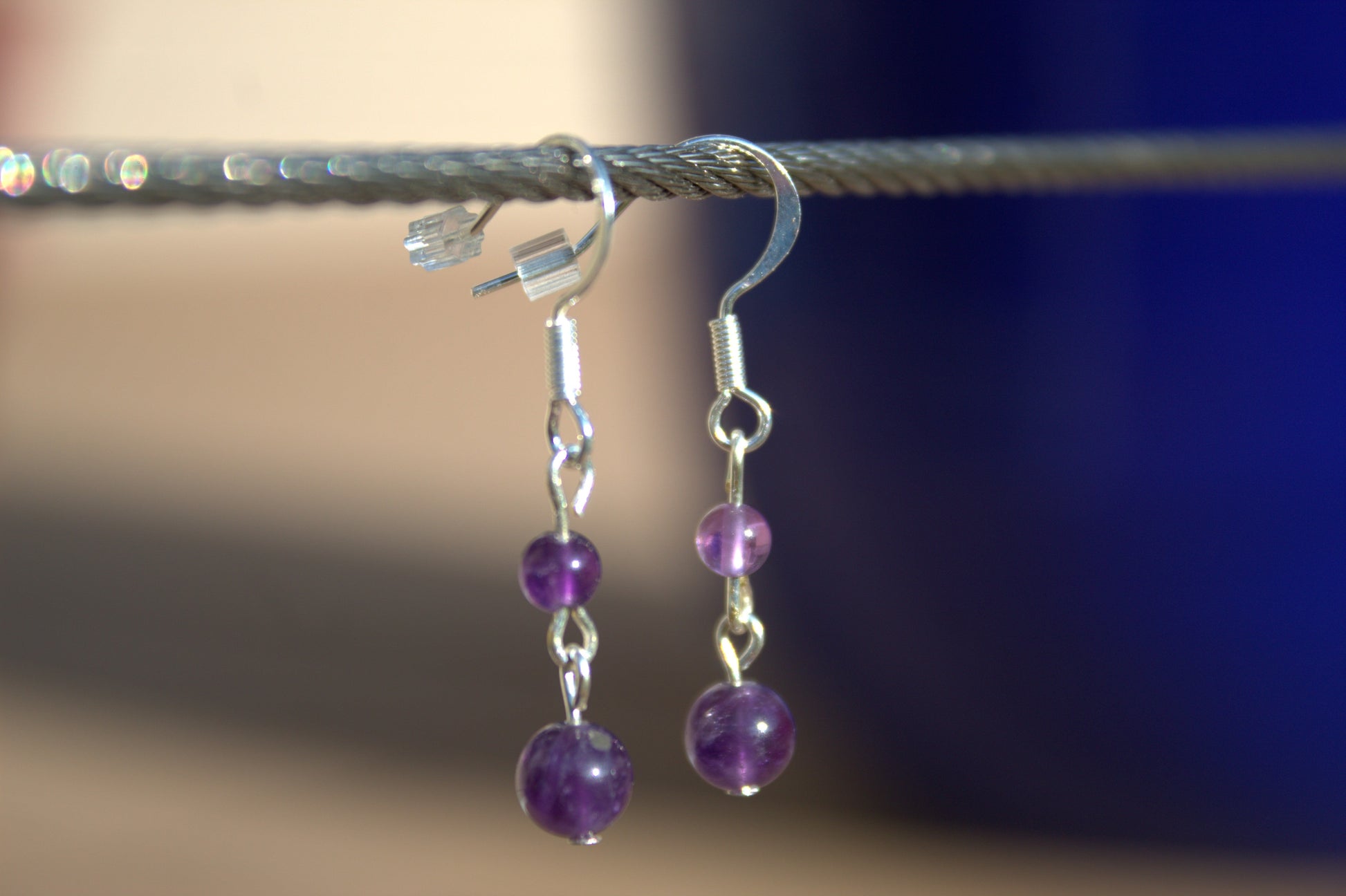Silver Plated Amethyst Drop Earrings - Aspden & Co Limited Liability Company