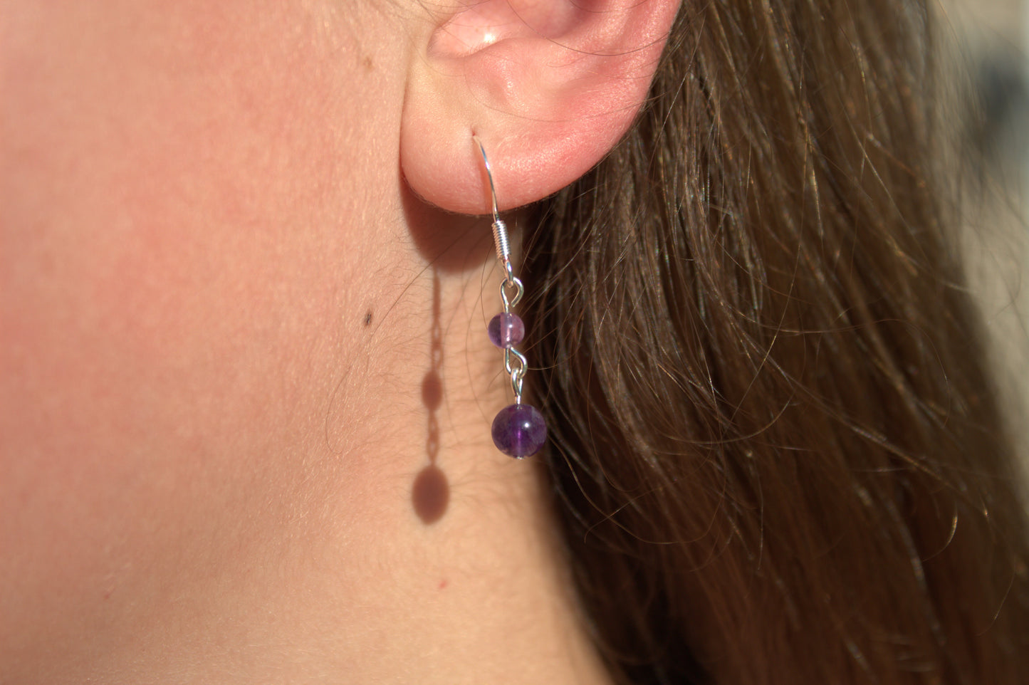 Silver Plated Amethyst Drop Earrings - Aspden & Co Limited Liability Company