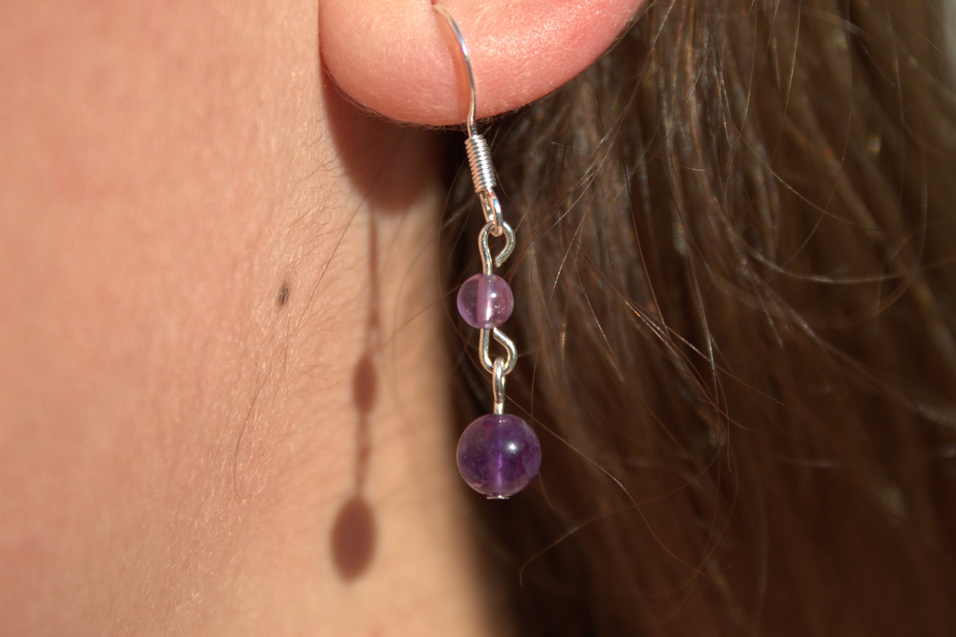Silver Plated Amethyst Drop Earrings - Aspden & Co Limited Liability Company