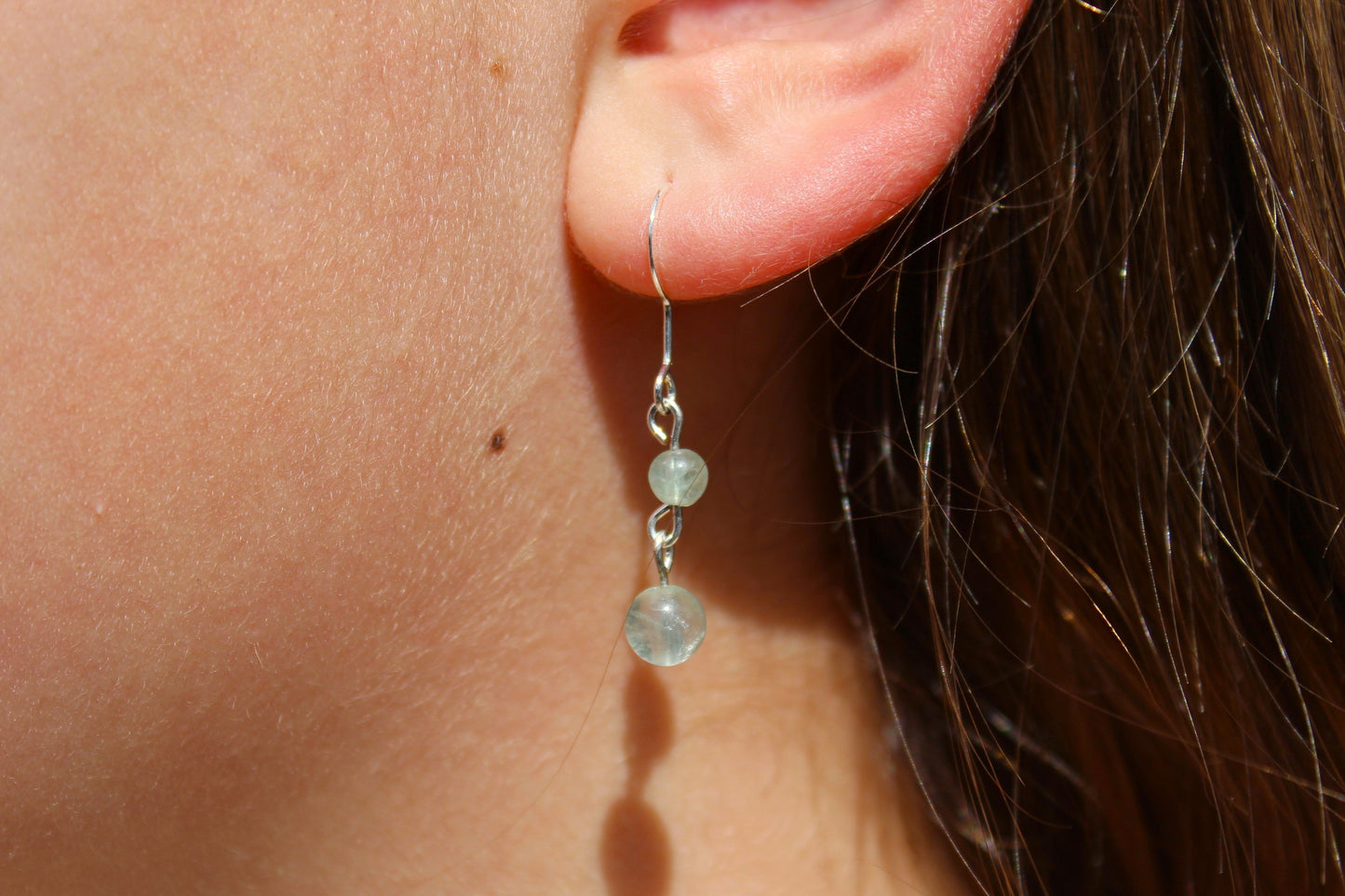 Silver Plated Fluorite Drop Earrings - Aspden & Co Limited Liability Company