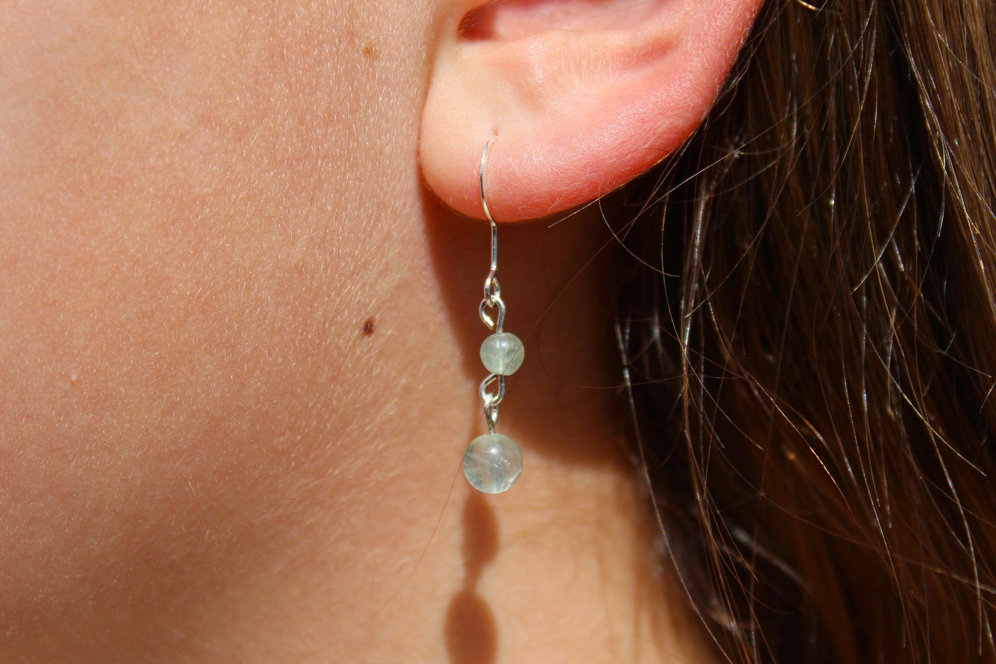 Silver Plated Fluorite Drop Earrings - Aspden & Co Limited Liability Company