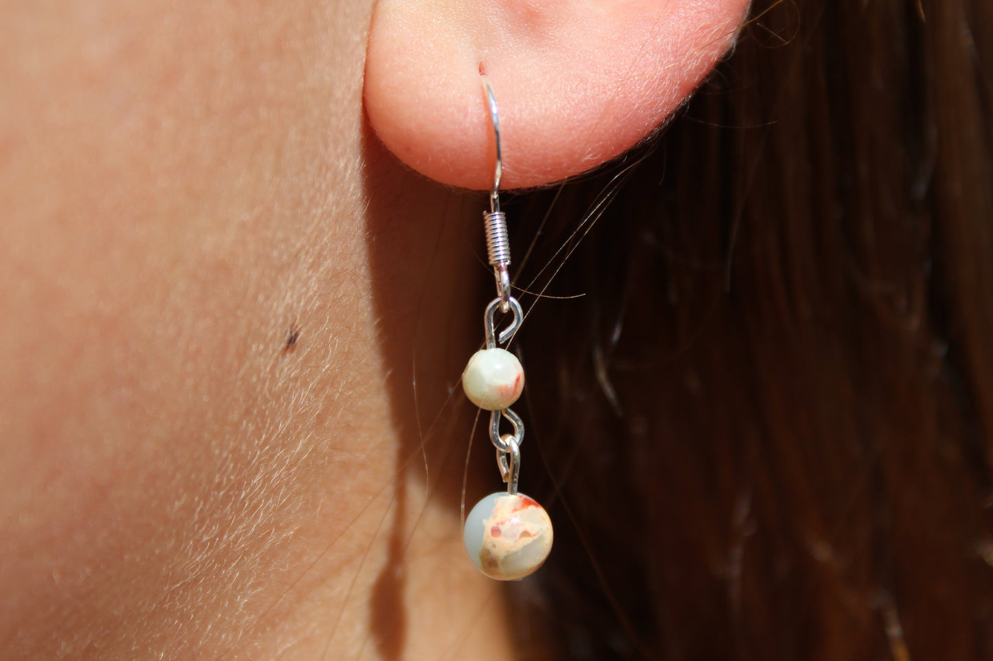 Silver Plated Impression Jasper Drop Earrings - Aspden & Co Limited Liability Company