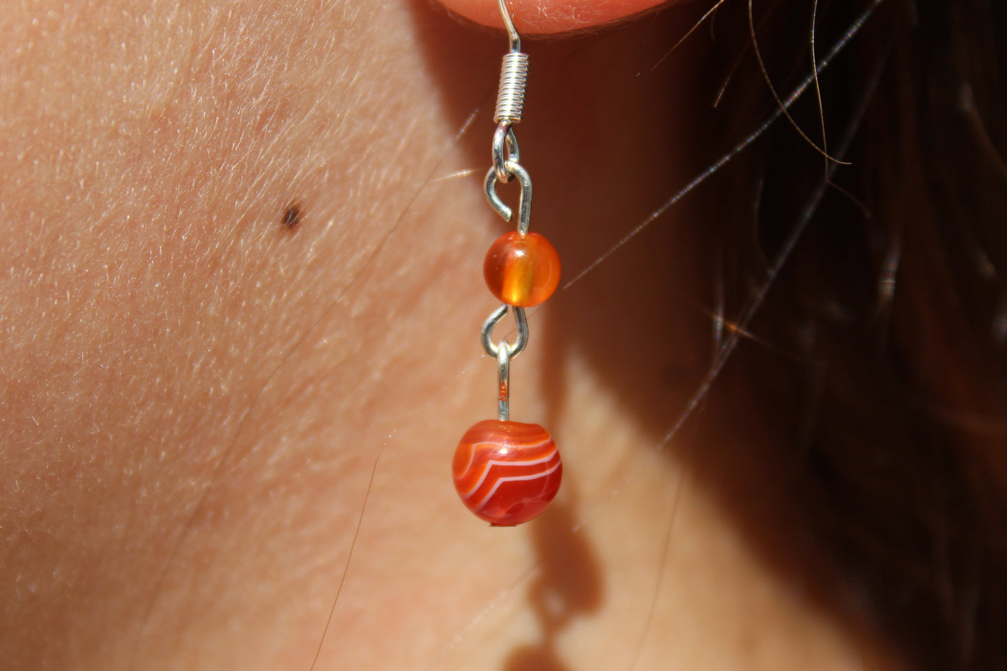 Silver Plated Carnelian Drop Earrings - Aspden & Co Limited Liability Company