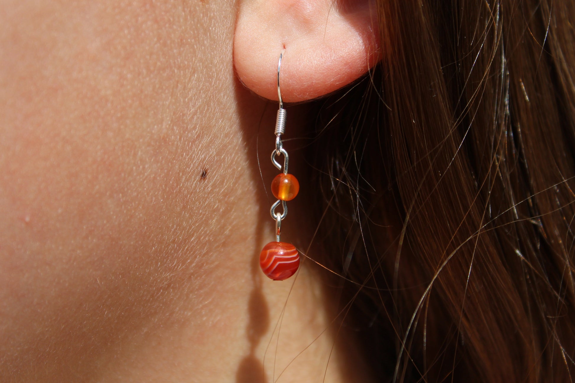 Silver Plated Carnelian Drop Earrings - Aspden & Co Limited Liability Company
