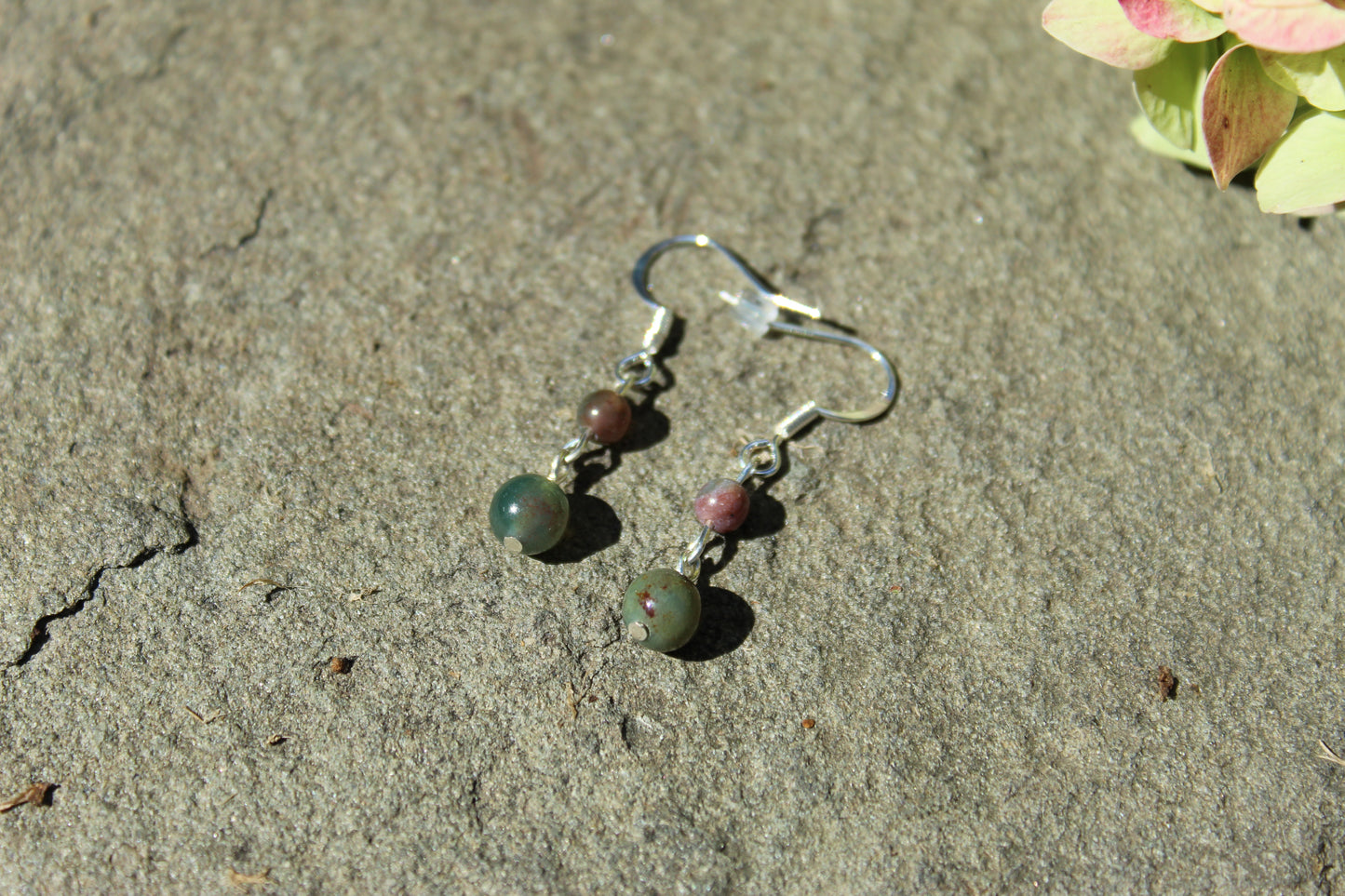 Silver Plated Indian Agate Drop Earrings - Aspden & Co Limited Liability Company