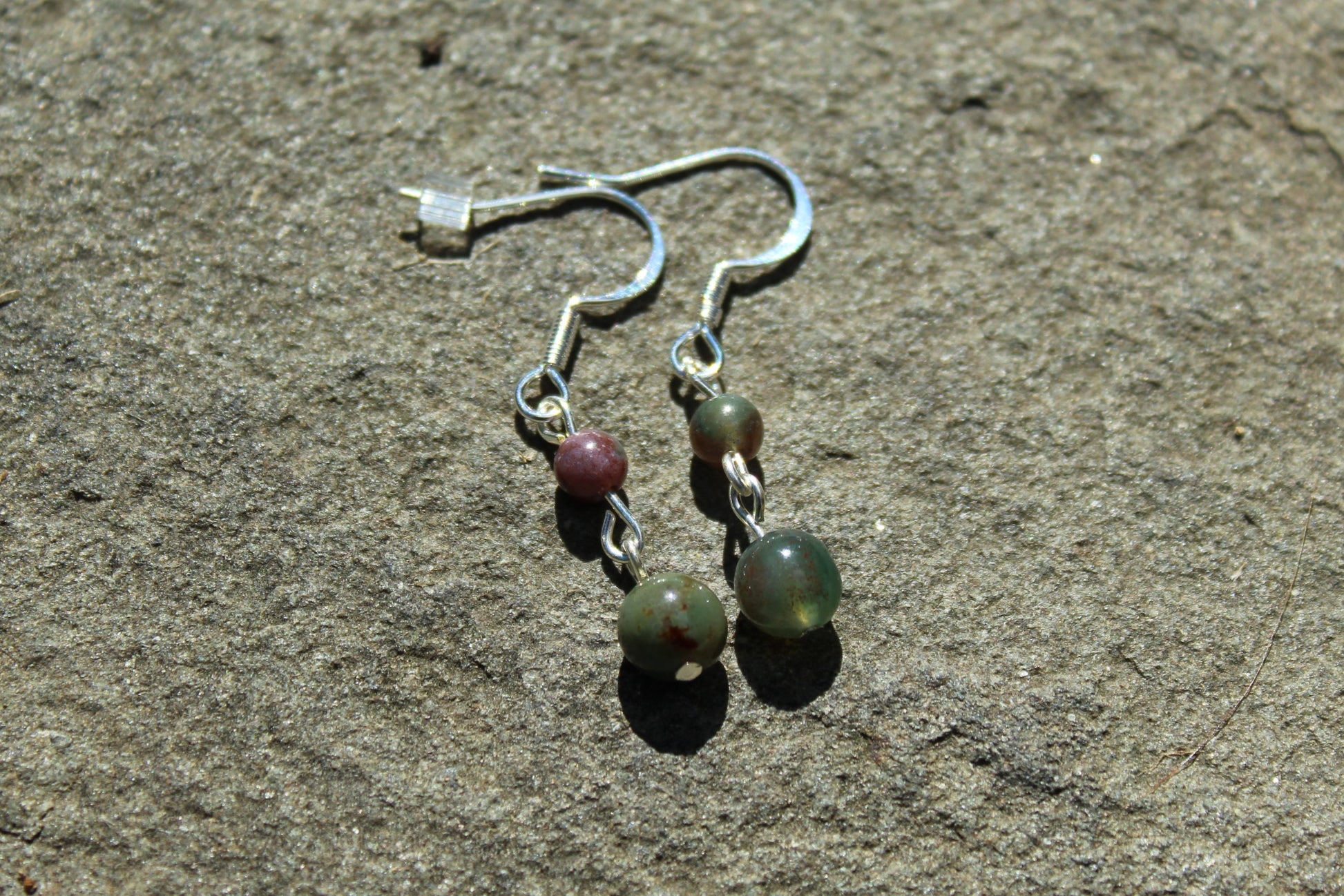 Silver Plated Indian Agate Drop Earrings - Aspden & Co Limited Liability Company