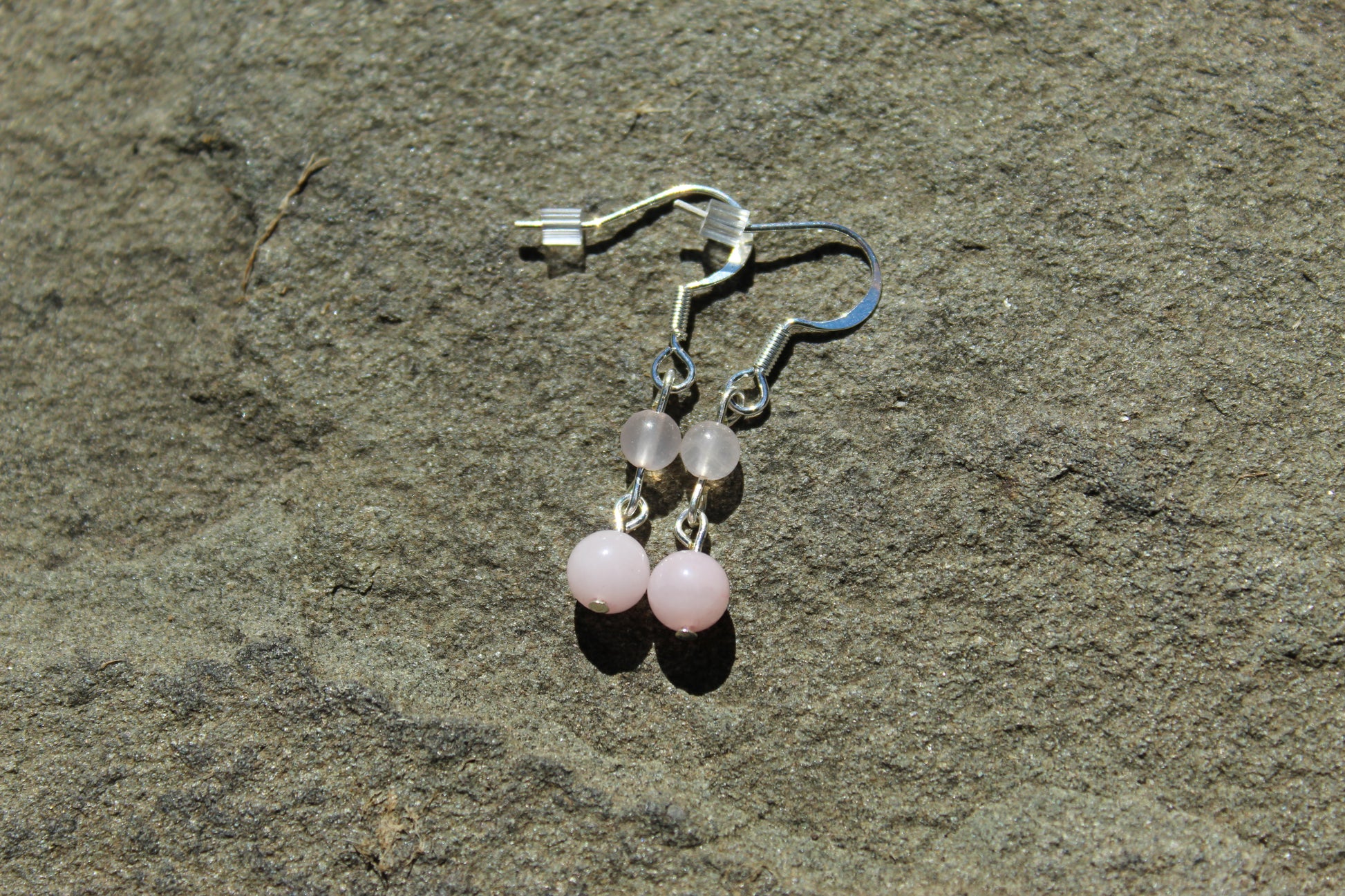 Silver Plated Rose Quartz Drop Earrings - Aspden & Co Limited Liability Company