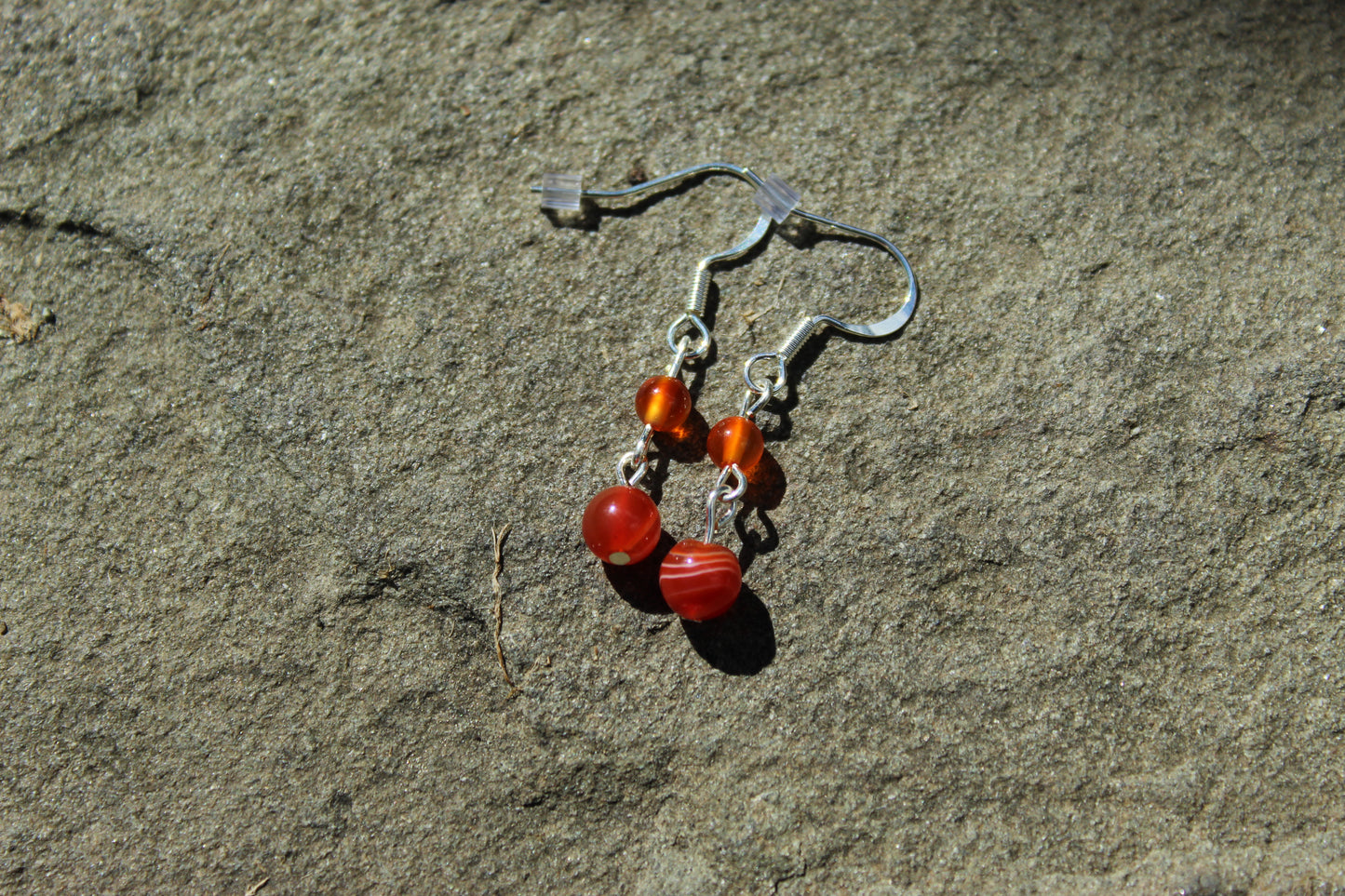 Silver Plated Carnelian Drop Earrings - Aspden & Co Limited Liability Company