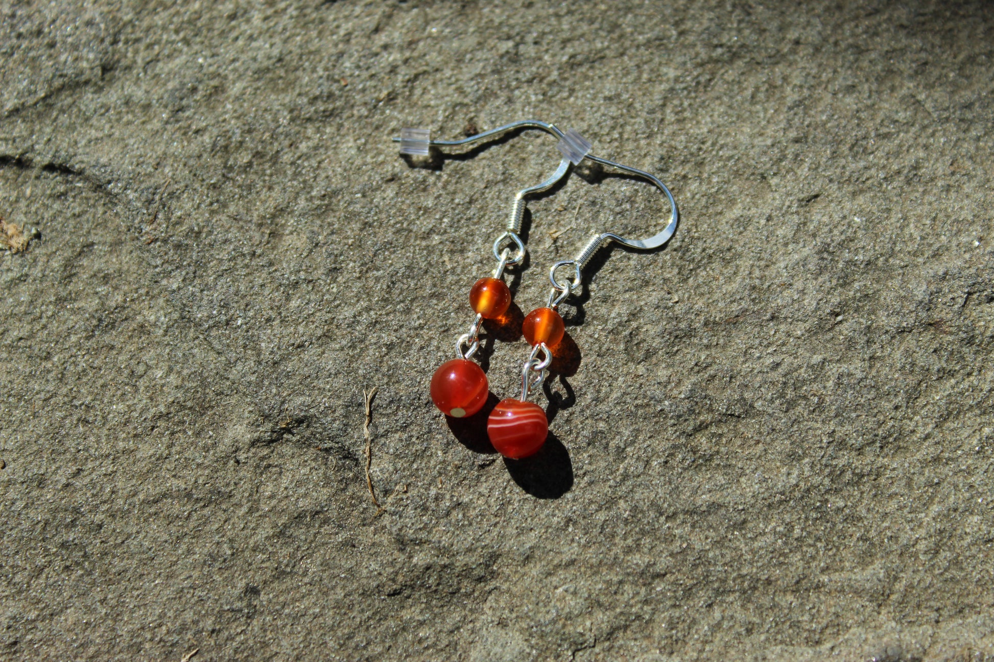 Silver Plated Carnelian Drop Earrings - Aspden & Co Limited Liability Company