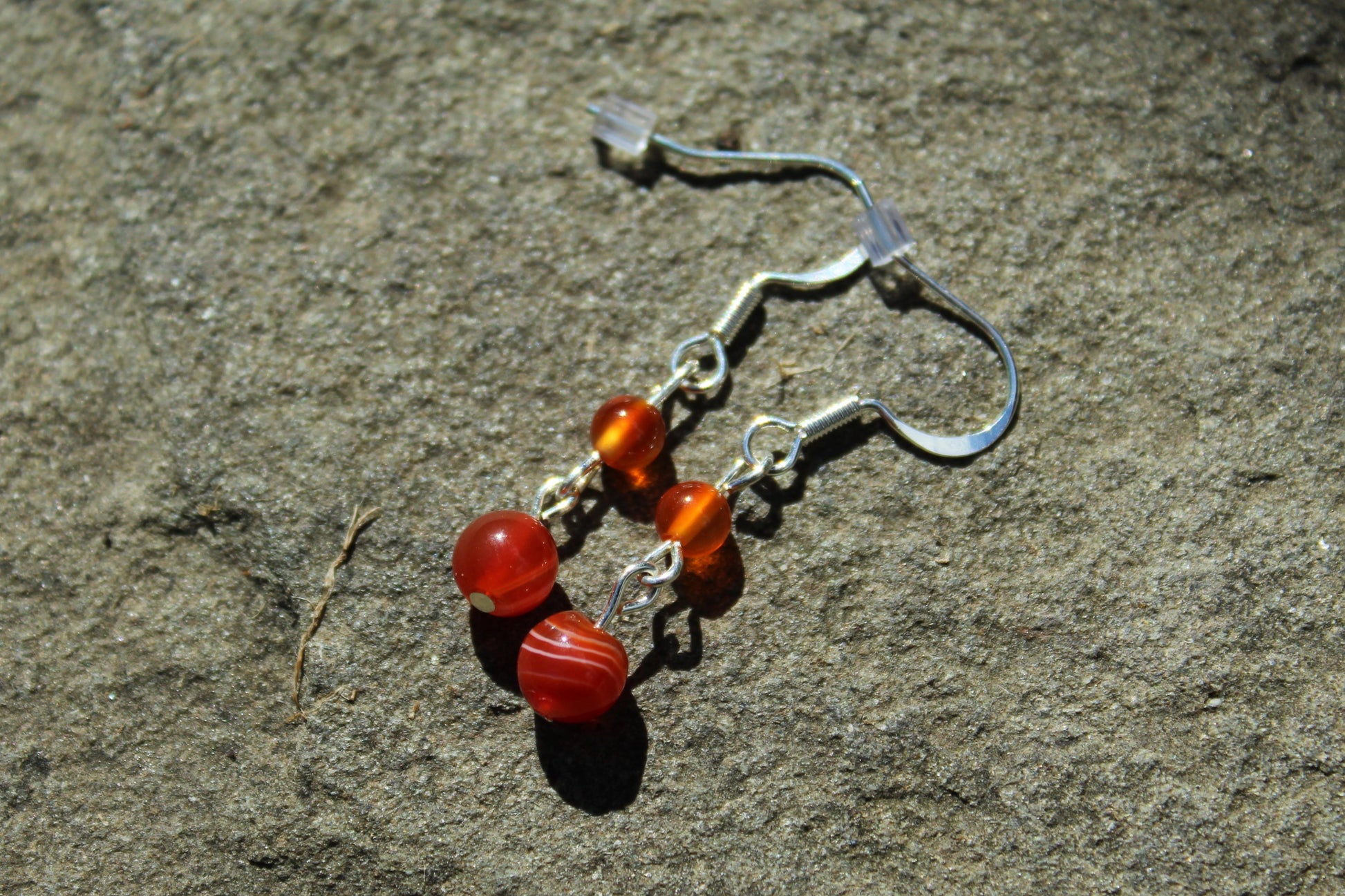 Silver Plated Carnelian Drop Earrings - Aspden & Co Limited Liability Company
