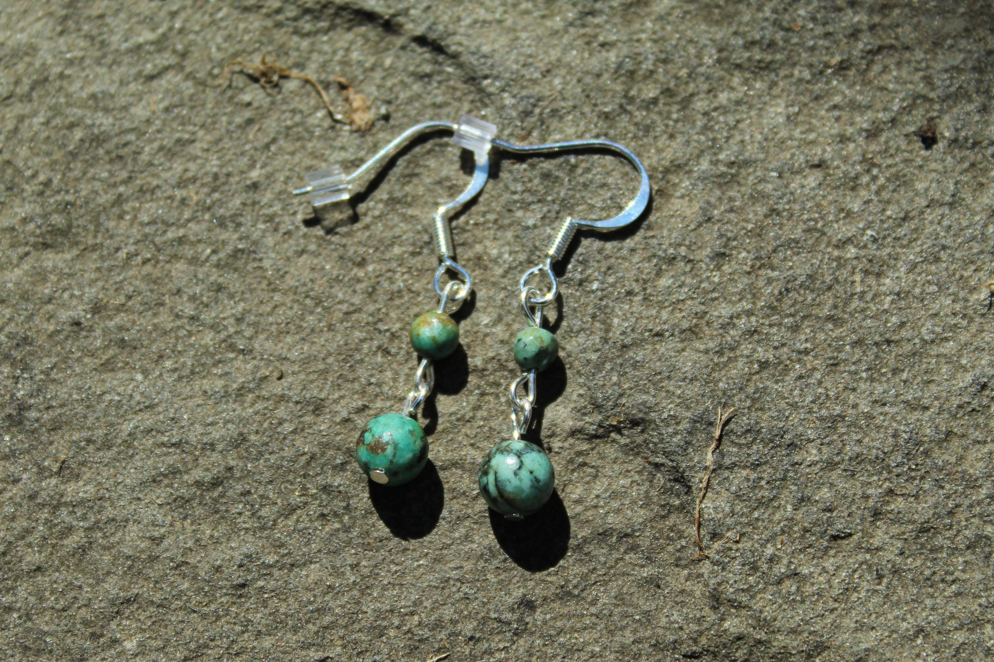 Silver Plated African Turquoise Drop Earrings - Aspden & Co Limited Liability Company
