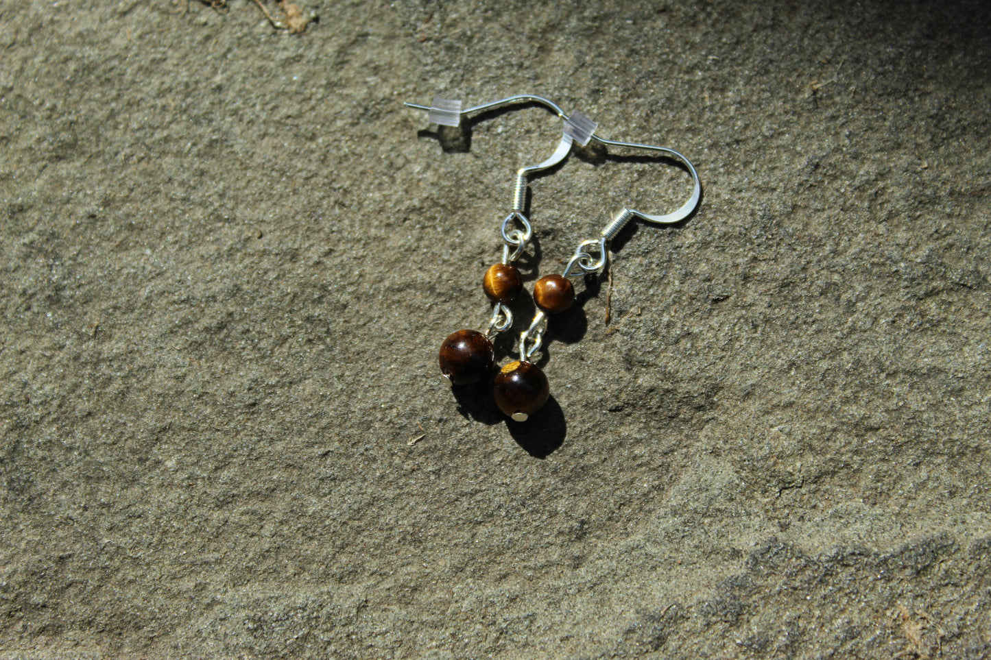 Silver Plated Tiger's Eye Drop Earrings - Aspden & Co Limited Liability Company