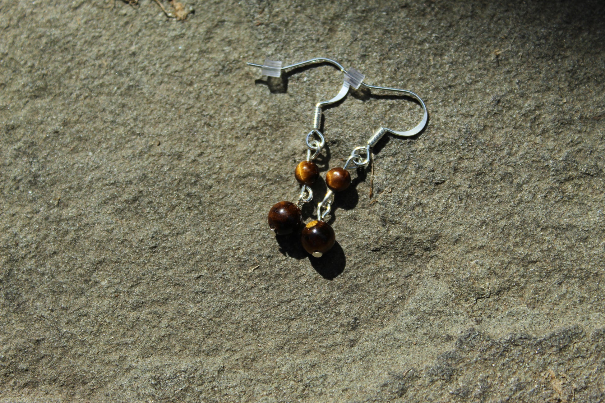 Silver Plated Tiger's Eye Drop Earrings - Aspden & Co Limited Liability Company