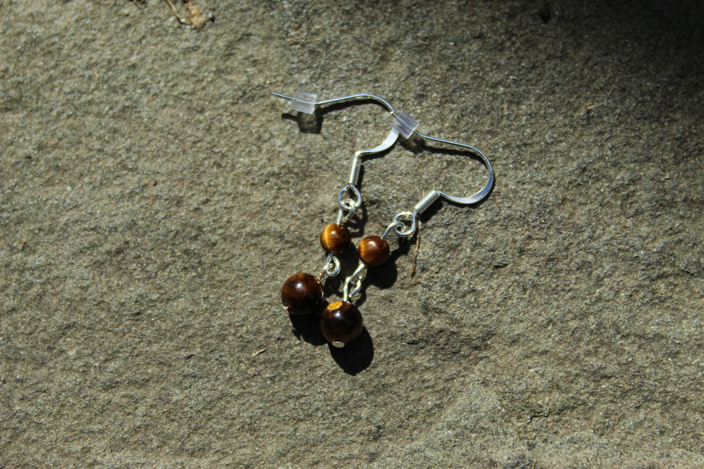 Silver Plated Tiger's Eye Drop Earrings - Aspden & Co Limited Liability Company