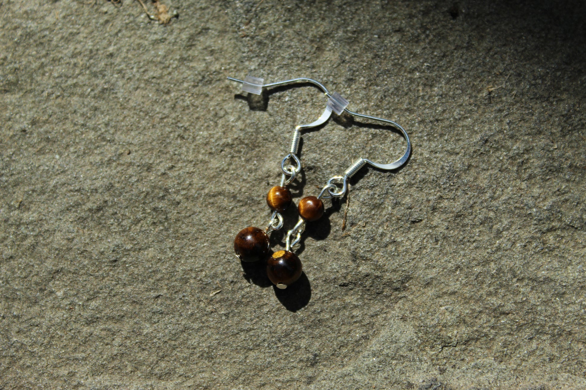 Silver Plated Tiger's Eye Drop Earrings - Aspden & Co Limited Liability Company