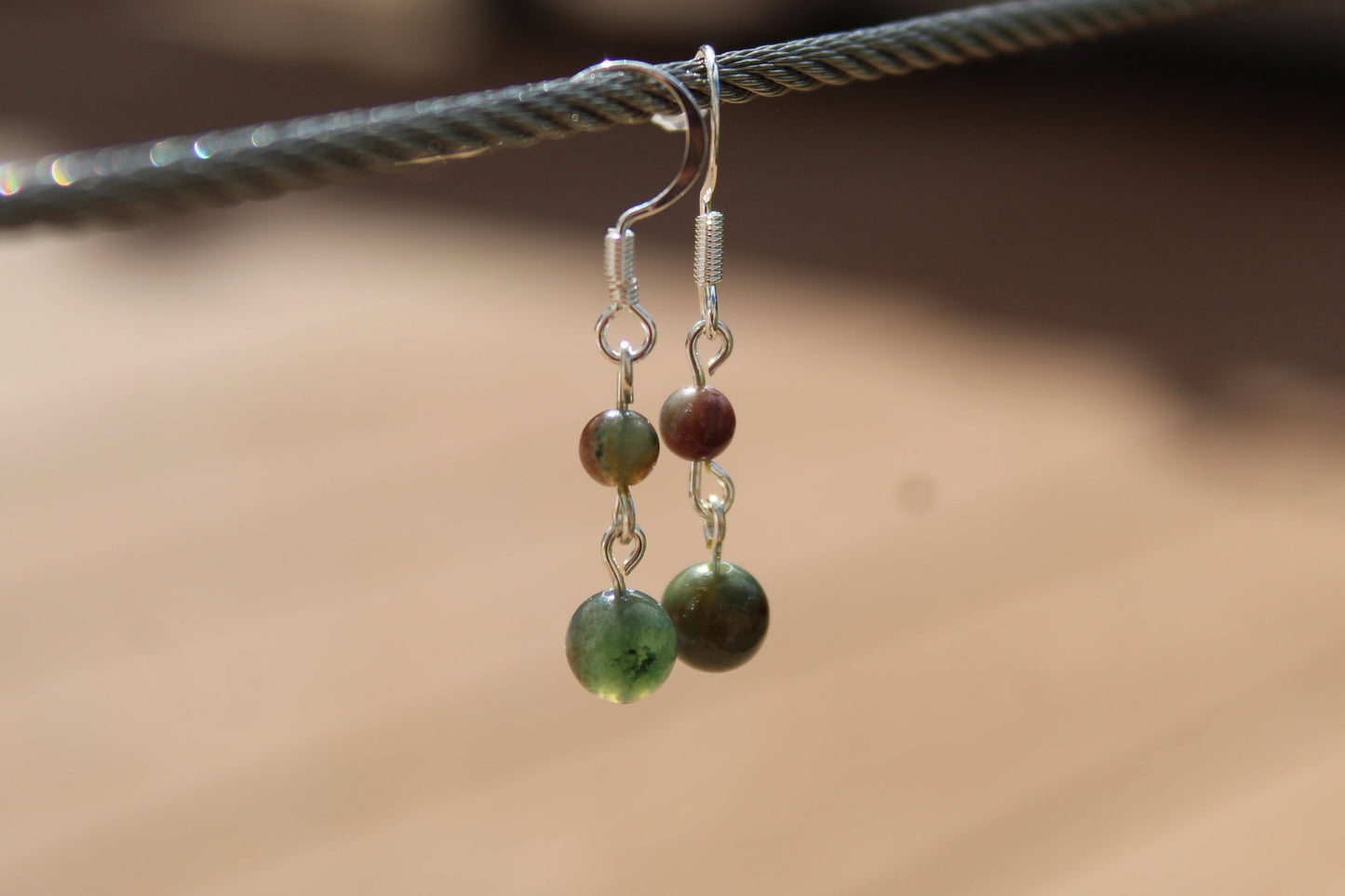 Silver Plated Indian Agate Drop Earrings - Aspden & Co Limited Liability Company