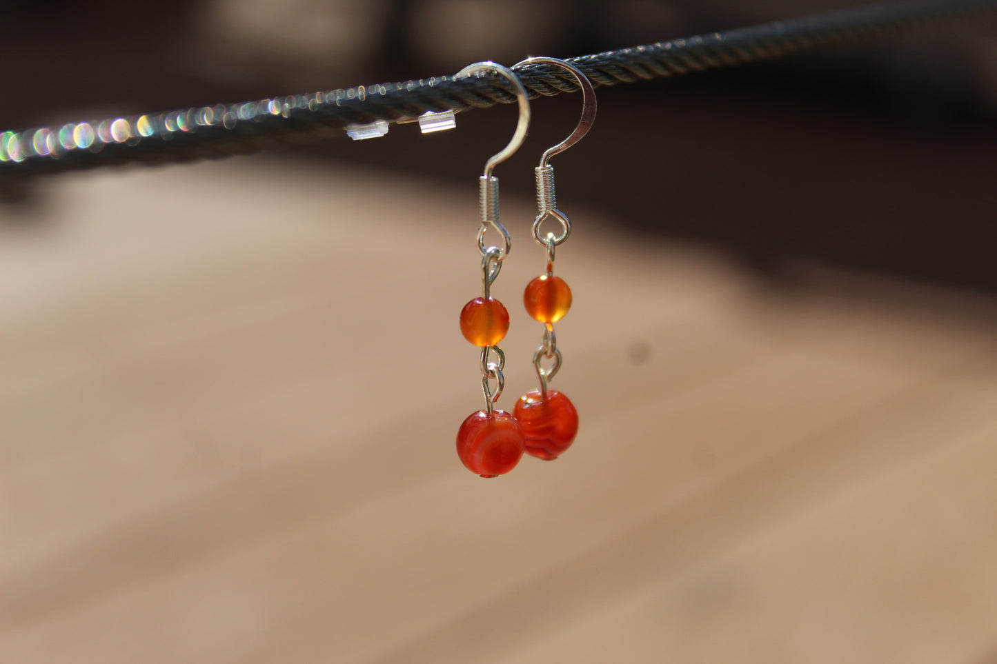 Silver Plated Carnelian Drop Earrings - Aspden & Co Limited Liability Company