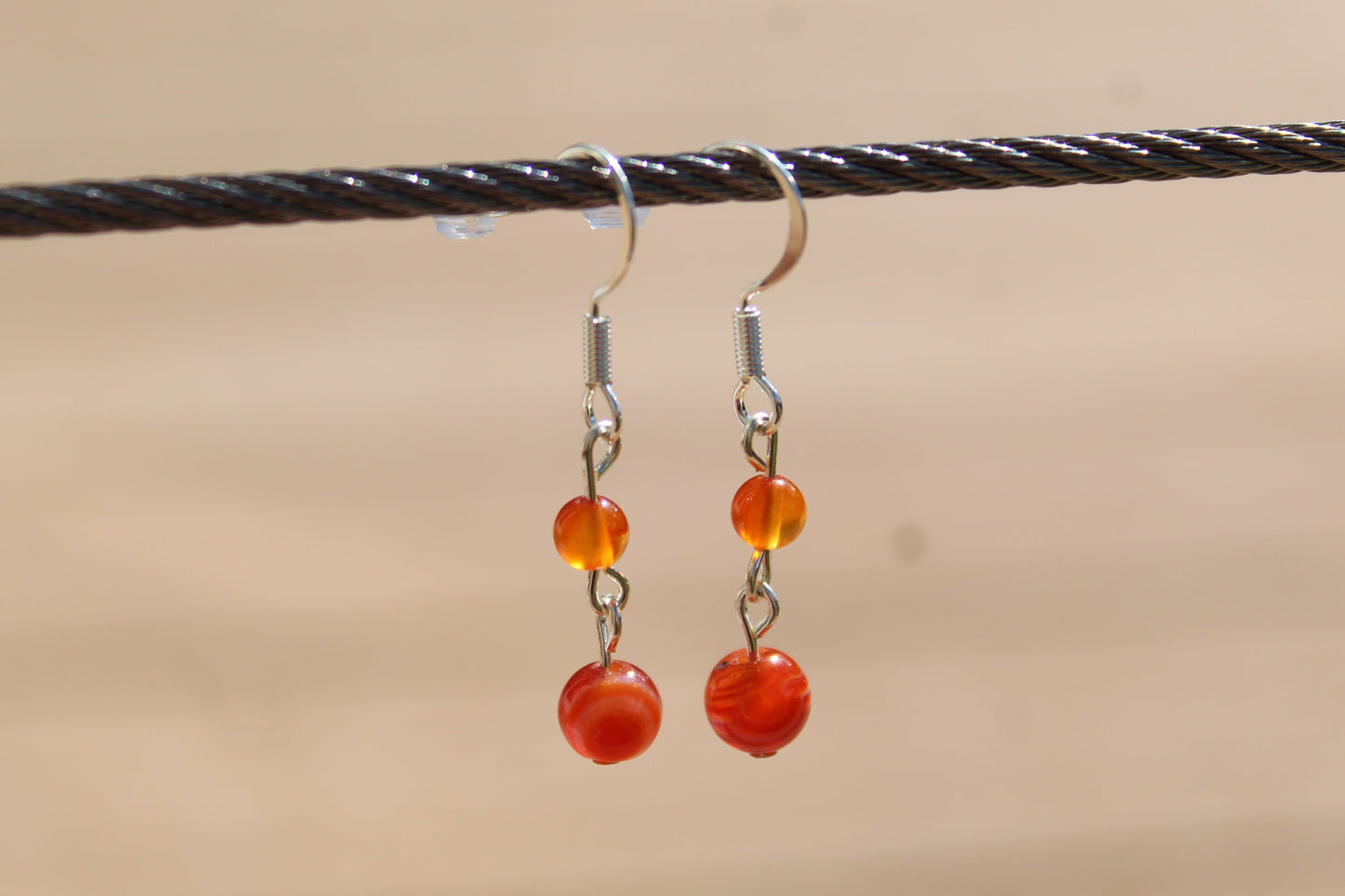 Silver Plated Carnelian Drop Earrings - Aspden & Co Limited Liability Company