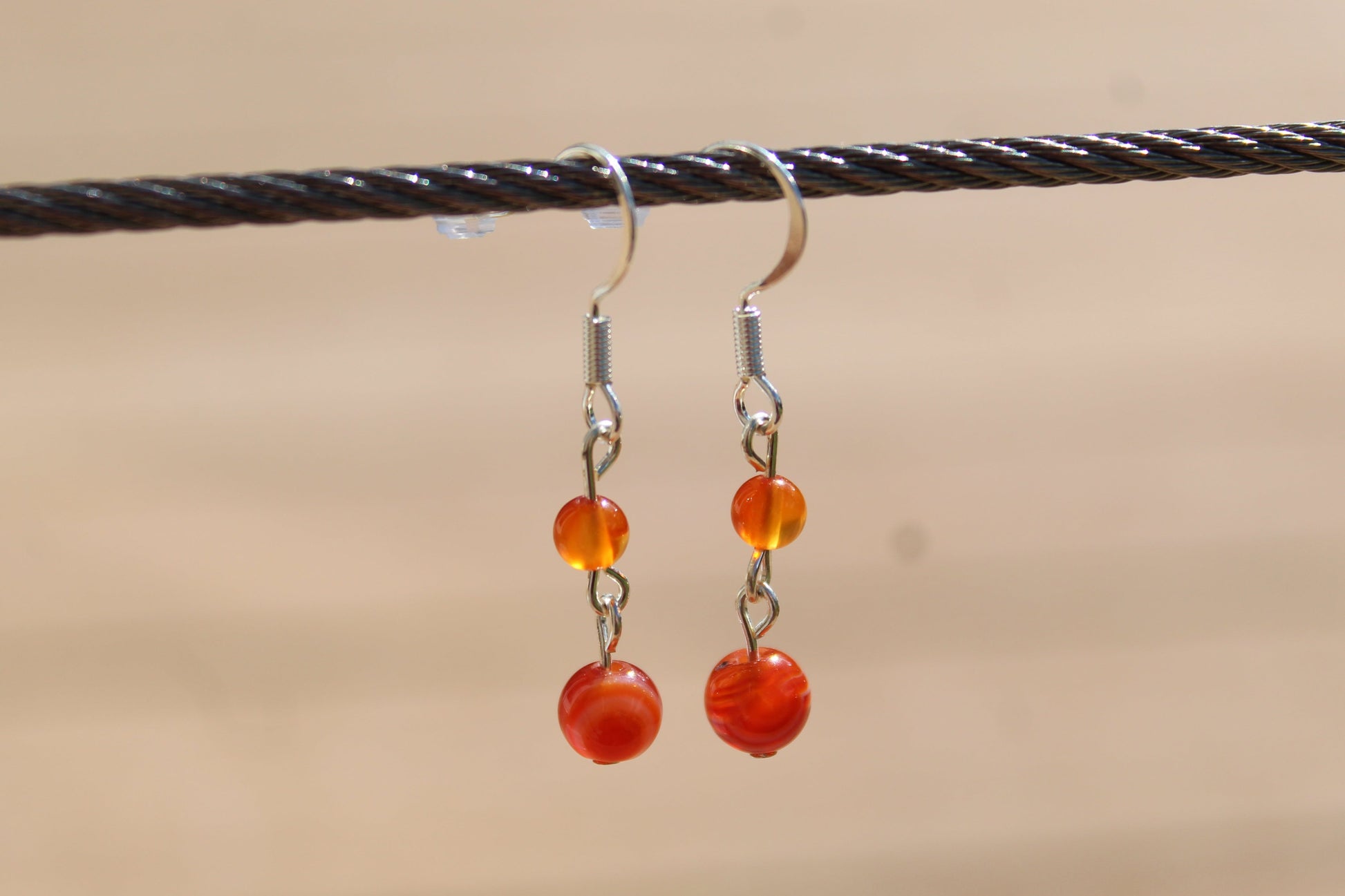 Silver Plated Carnelian Drop Earrings - Aspden & Co Limited Liability Company
