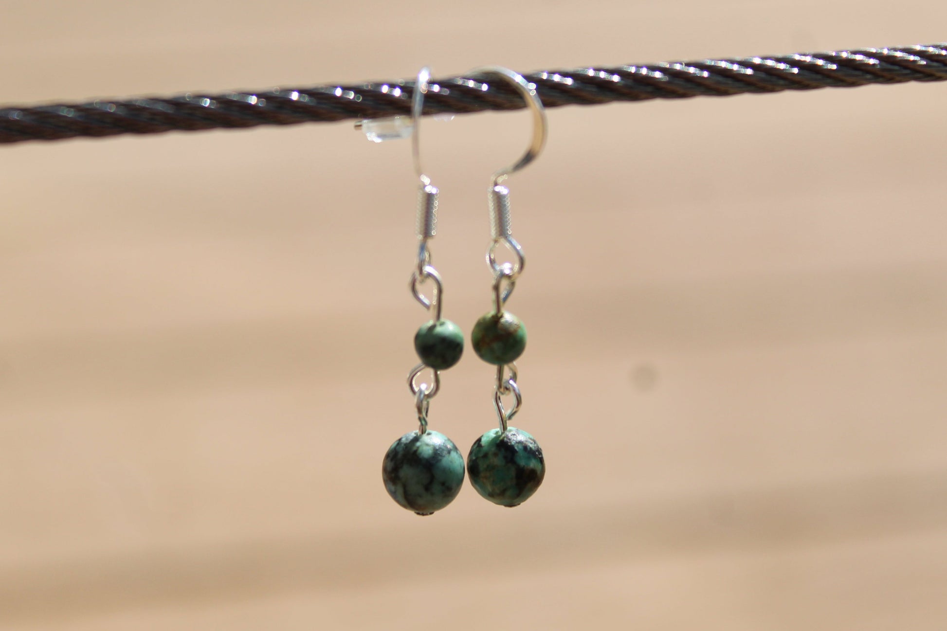 Silver Plated African Turquoise Drop Earrings - Aspden & Co Limited Liability Company