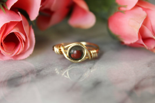 African Bloodstone Wire Wrapped Ring - Aspden & Co Limited Liability Company