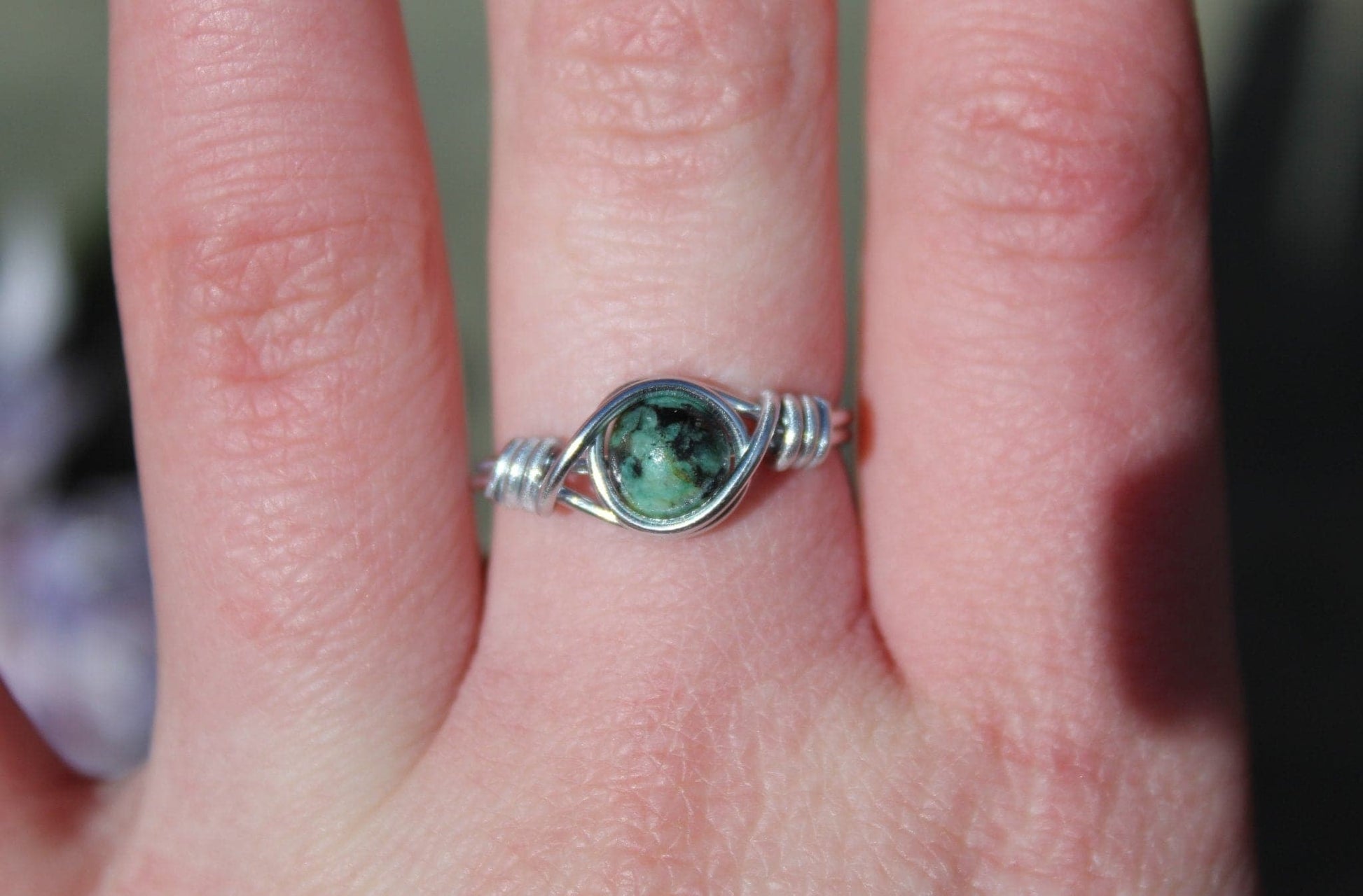 African Turquoise Wire Wrapped Ring - Aspden & Co Limited Liability Company
