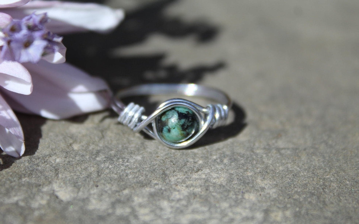 African Turquoise Wire Wrapped Ring - Aspden & Co Limited Liability Company