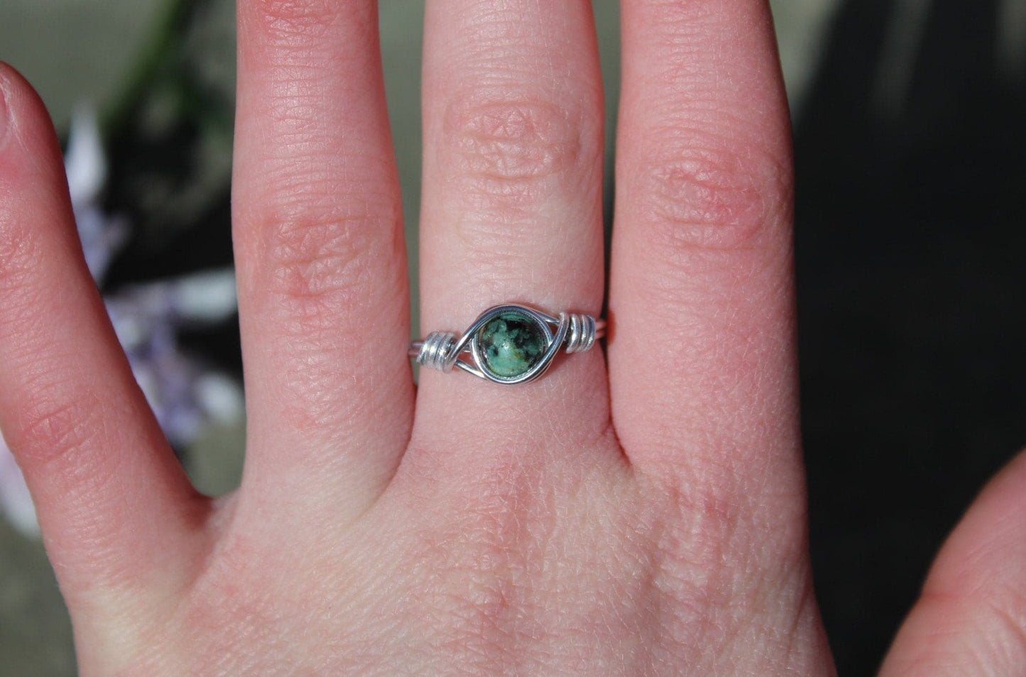 African Turquoise Wire Wrapped Ring - Aspden & Co Limited Liability Company