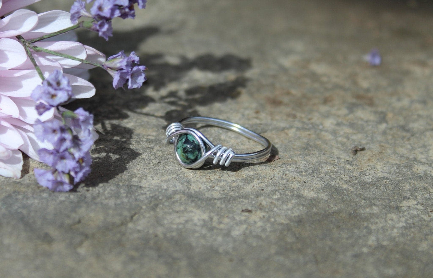 African Turquoise Wire Wrapped Ring - Aspden & Co Limited Liability Company