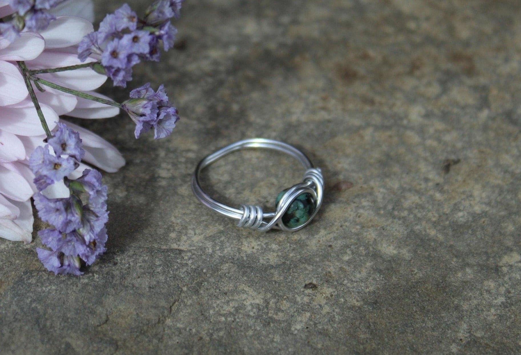 African Turquoise Wire Wrapped Ring - Aspden & Co Limited Liability Company