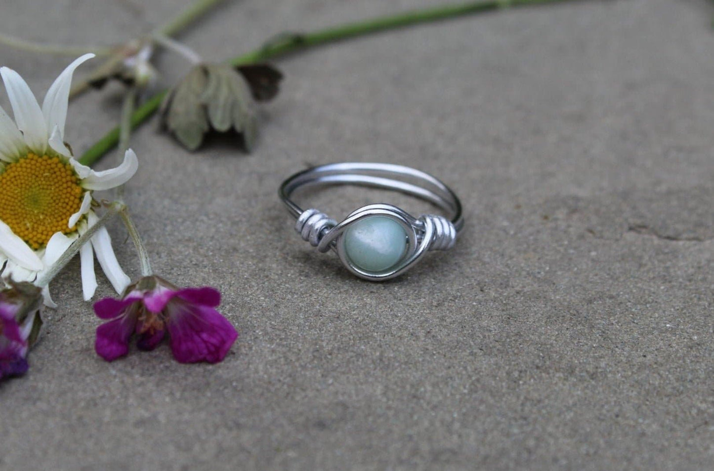 Amazonite Wire Wrapped Ring - Aspden & Co Limited Liability Company