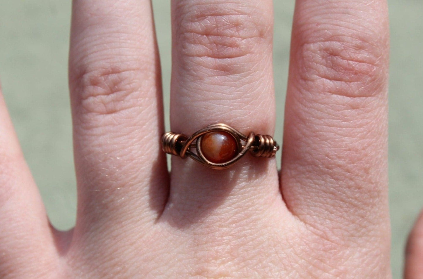 Carnelian Wire Wrapped Ring - Aspden & Co Limited Liability Company