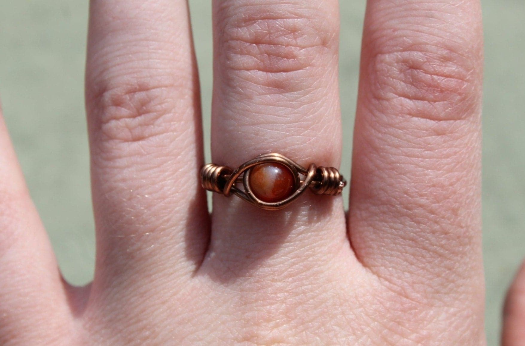 Carnelian Wire Wrapped Ring - Aspden & Co Limited Liability Company