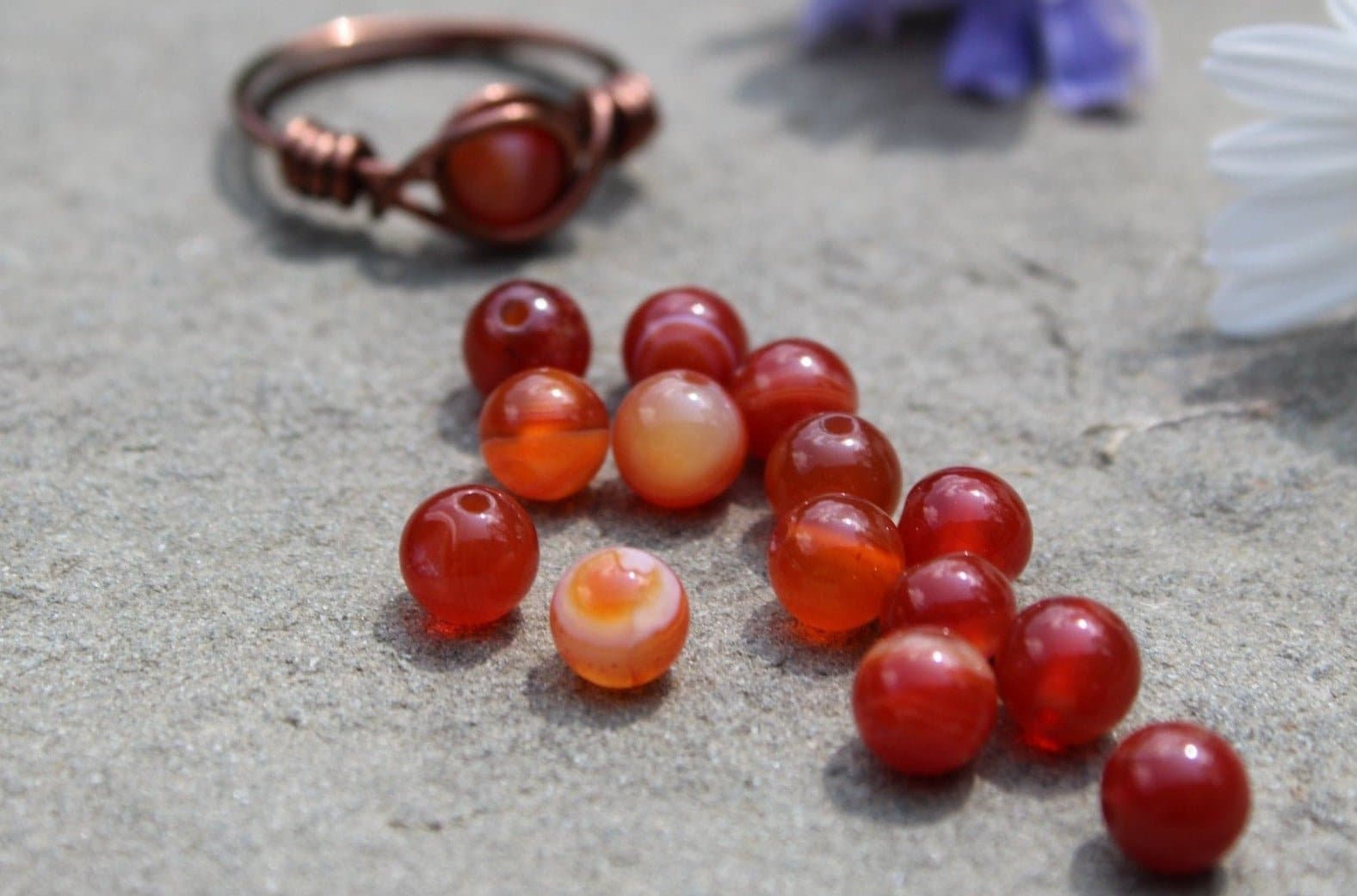 Carnelian Wire Wrapped Ring - Aspden & Co Limited Liability Company