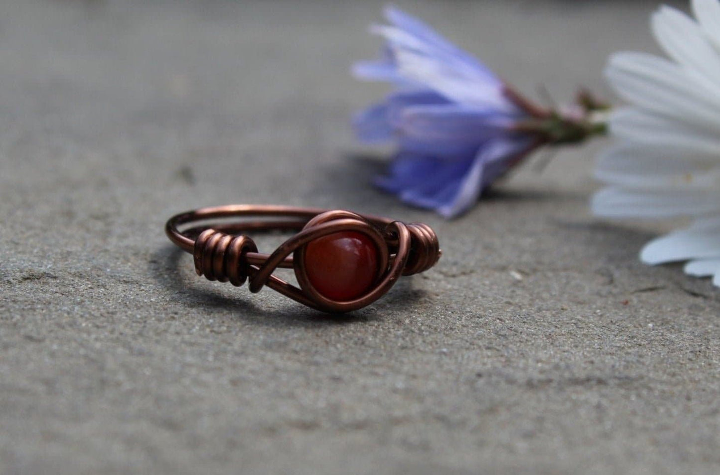 Carnelian Wire Wrapped Ring - Aspden & Co Limited Liability Company