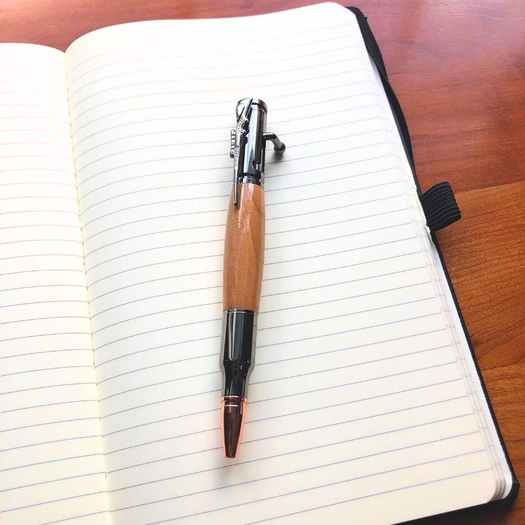 Handmade Cherry Wood Bolt-action Pen - Aspden & Co Limited Liability Company