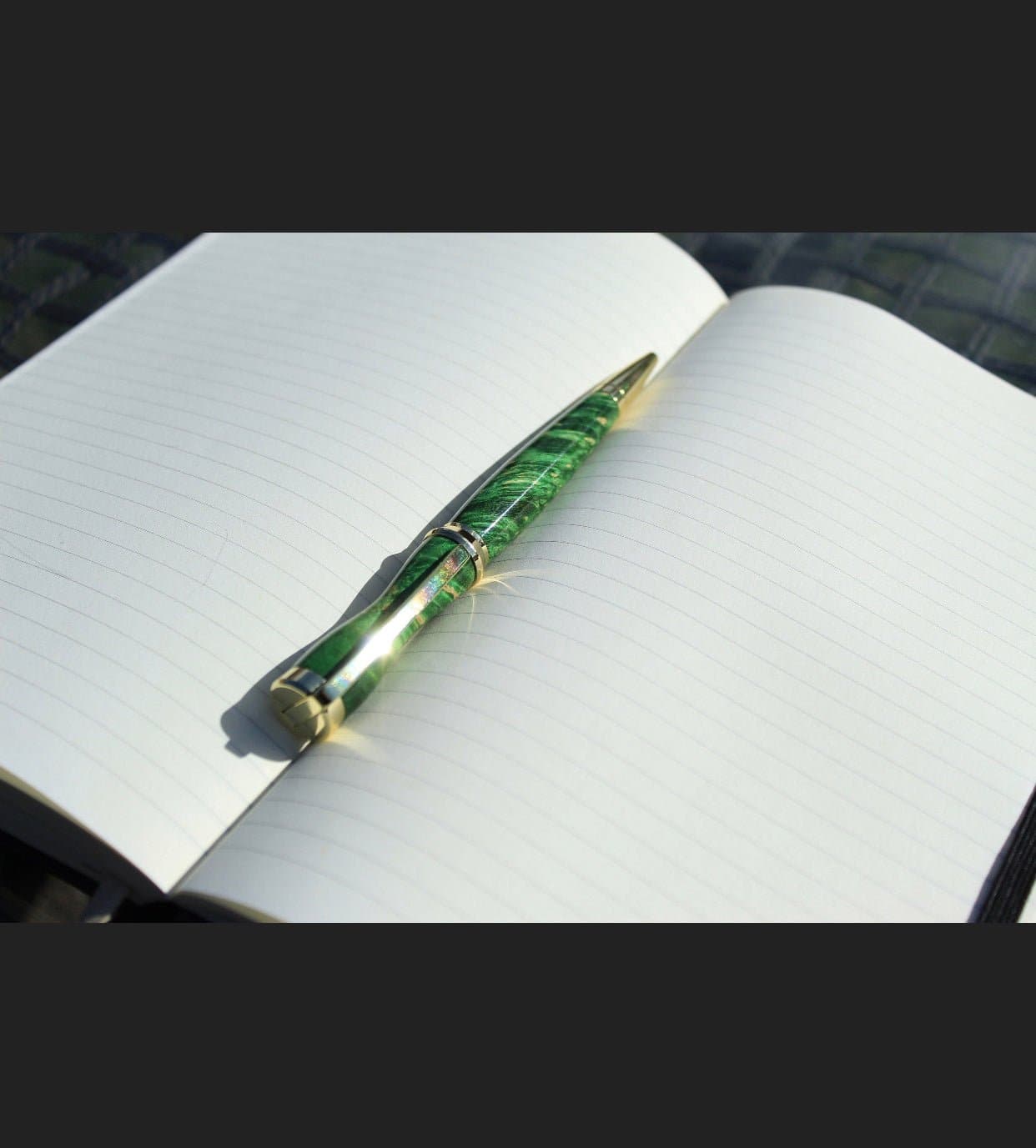 Handmade Green Elder Wood Ballpoint Pen - Aspden & Co Limited Liability Company