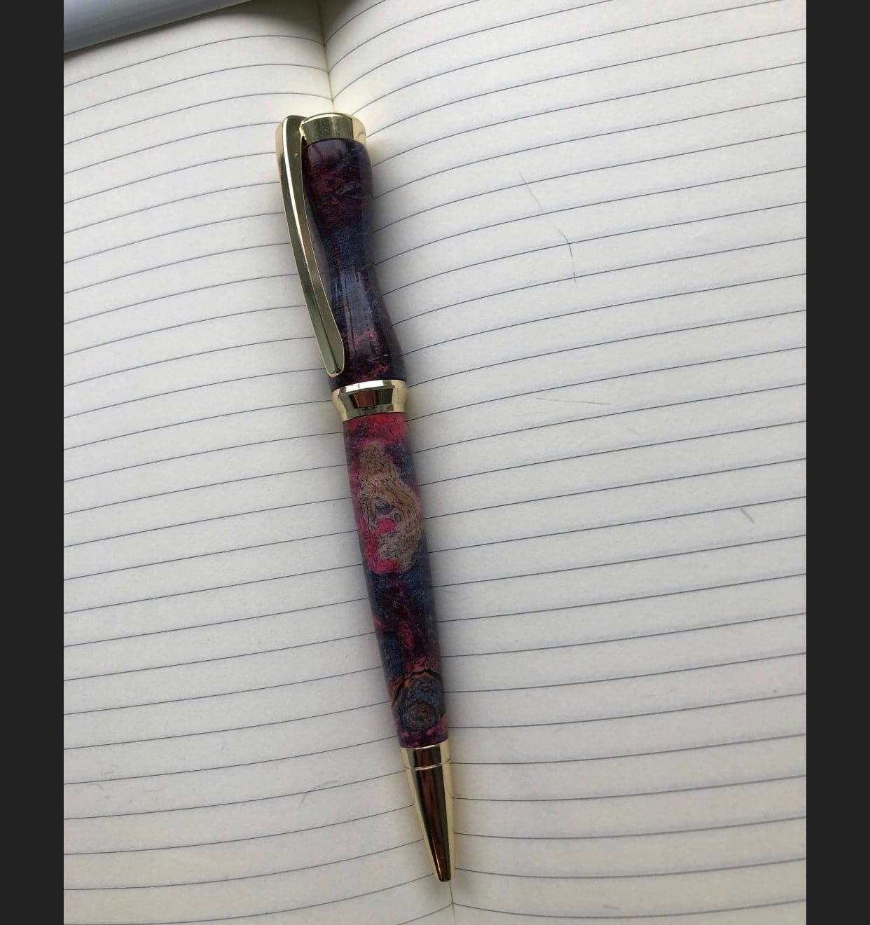 Handmade Pink & Blue Swirl Wooden Ballpoint Pen - Aspden & Co Limited Liability Company